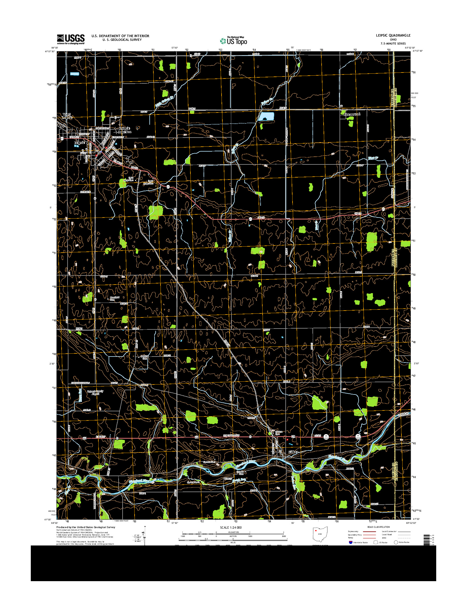 USGS US TOPO 7.5-MINUTE MAP FOR LEIPSIC, OH 2013