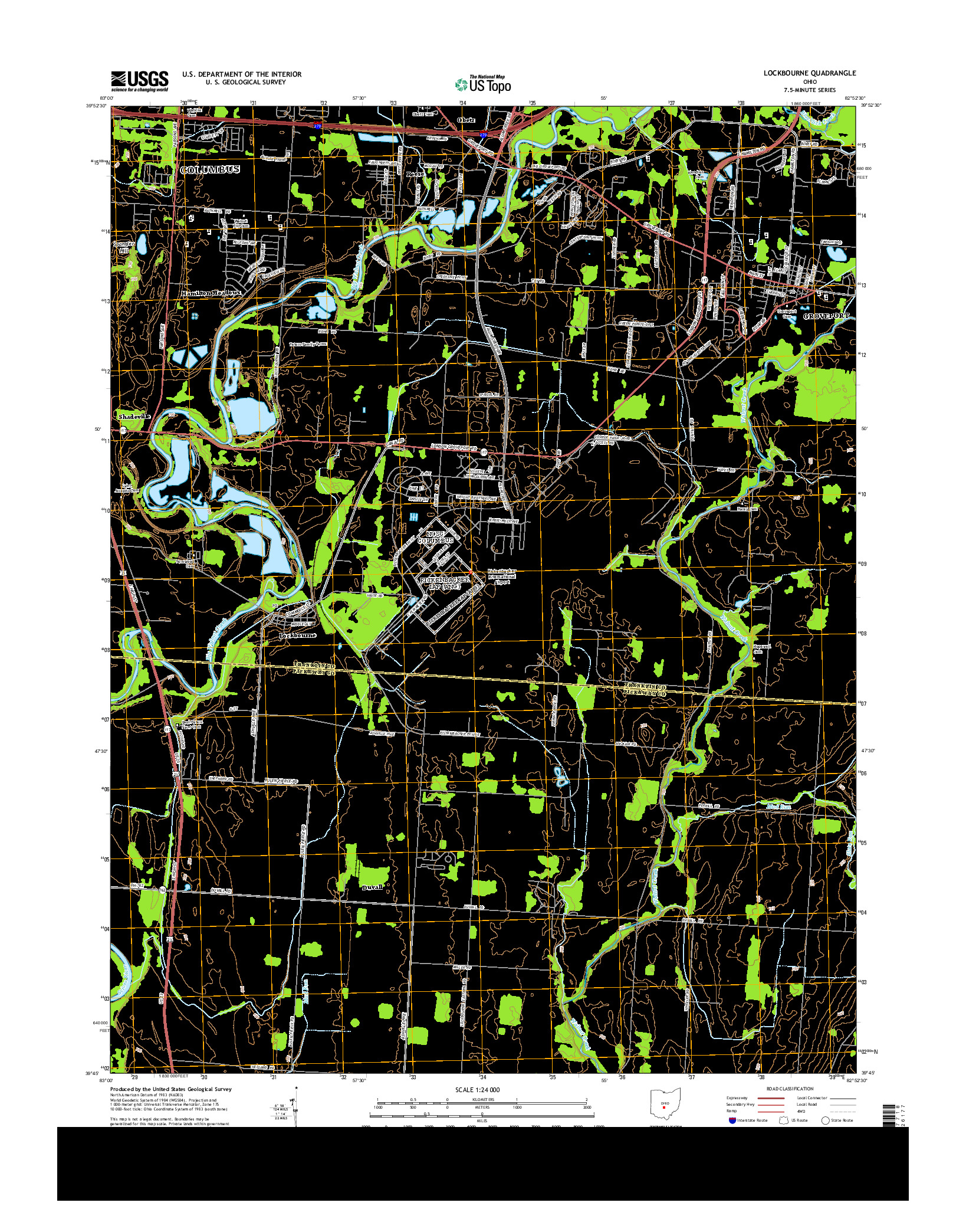 USGS US TOPO 7.5-MINUTE MAP FOR LOCKBOURNE, OH 2013