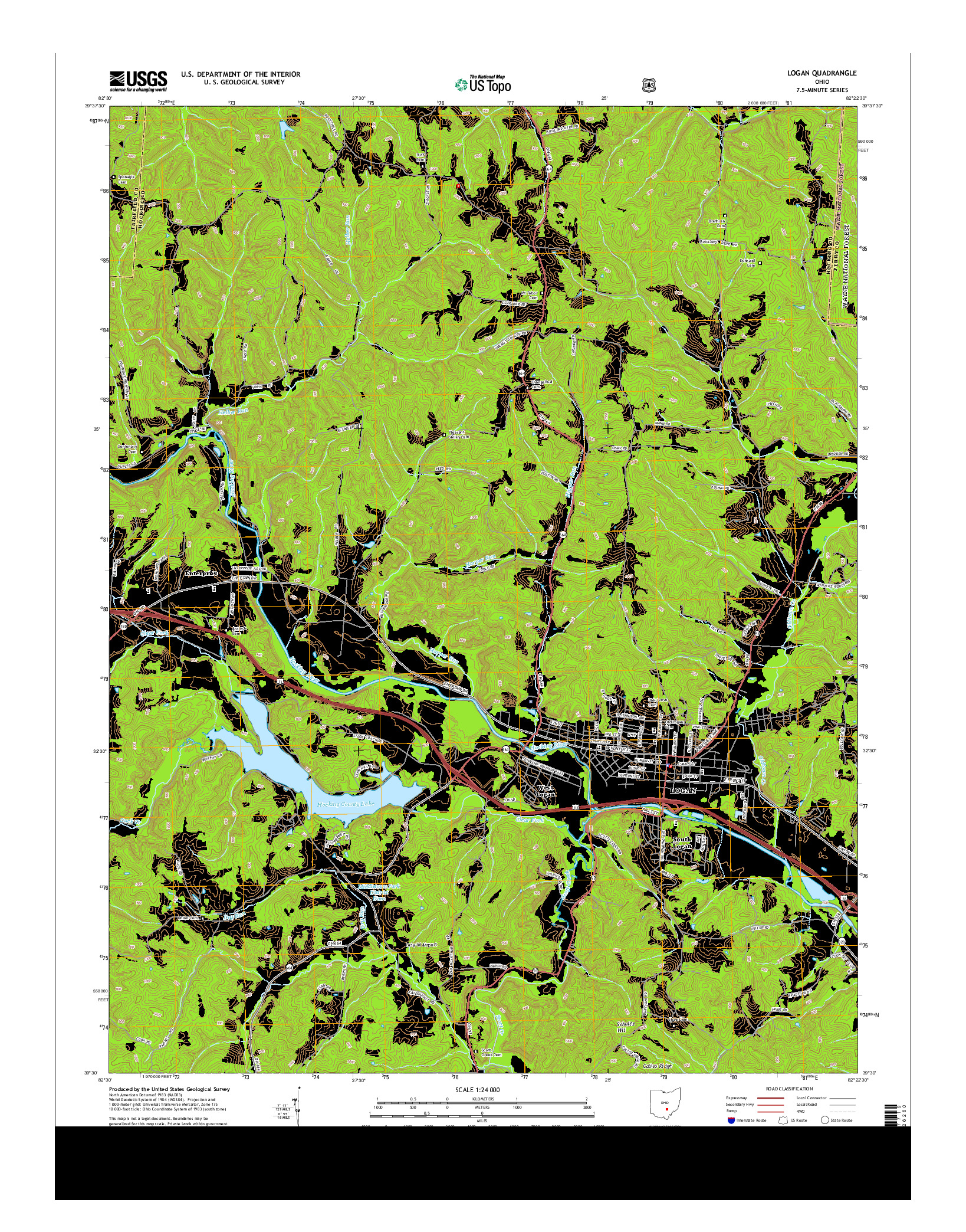 USGS US TOPO 7.5-MINUTE MAP FOR LOGAN, OH 2013