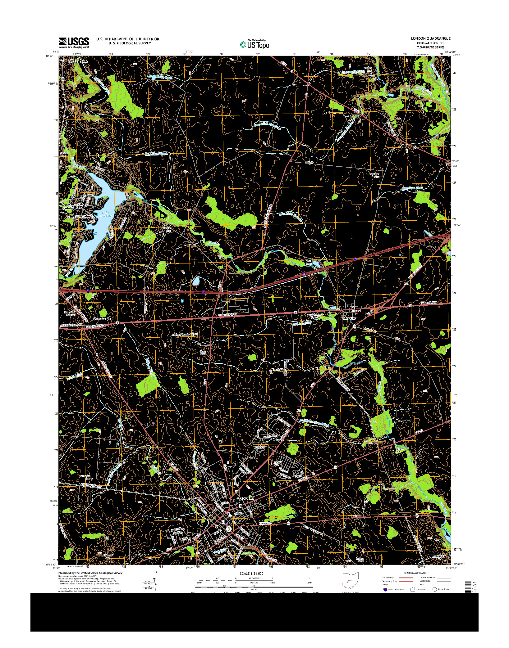 USGS US TOPO 7.5-MINUTE MAP FOR LONDON, OH 2013