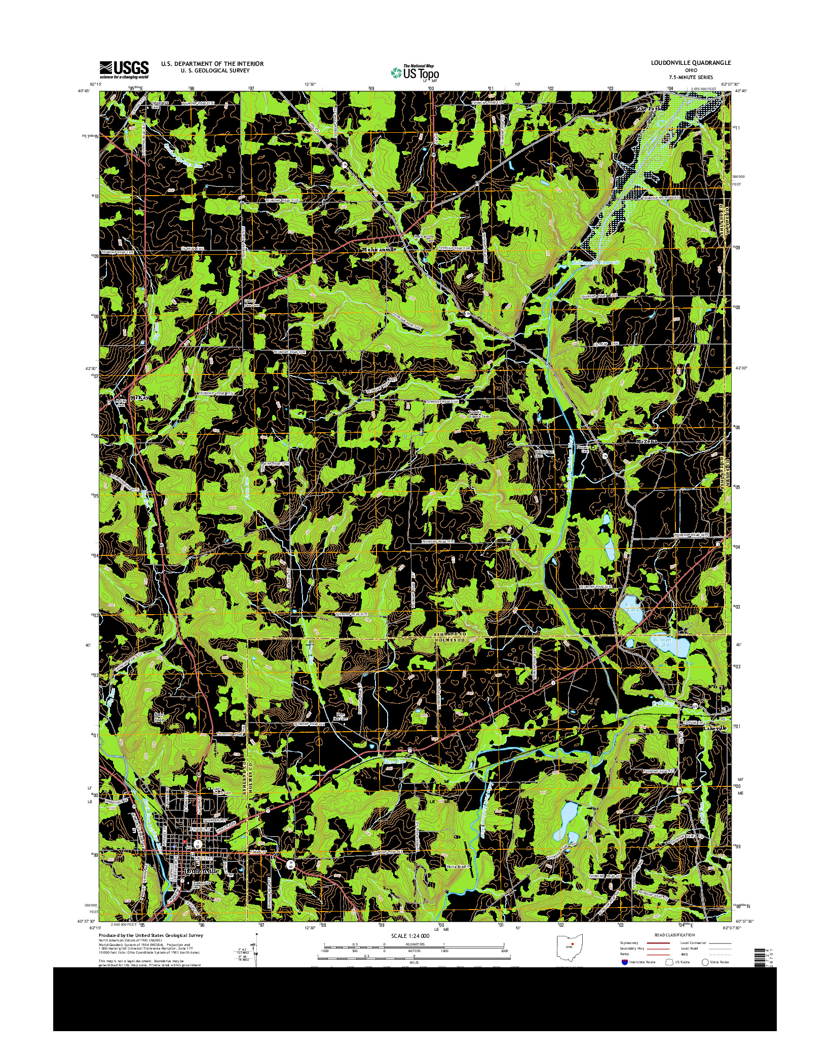 USGS US TOPO 7.5-MINUTE MAP FOR LOUDONVILLE, OH 2013