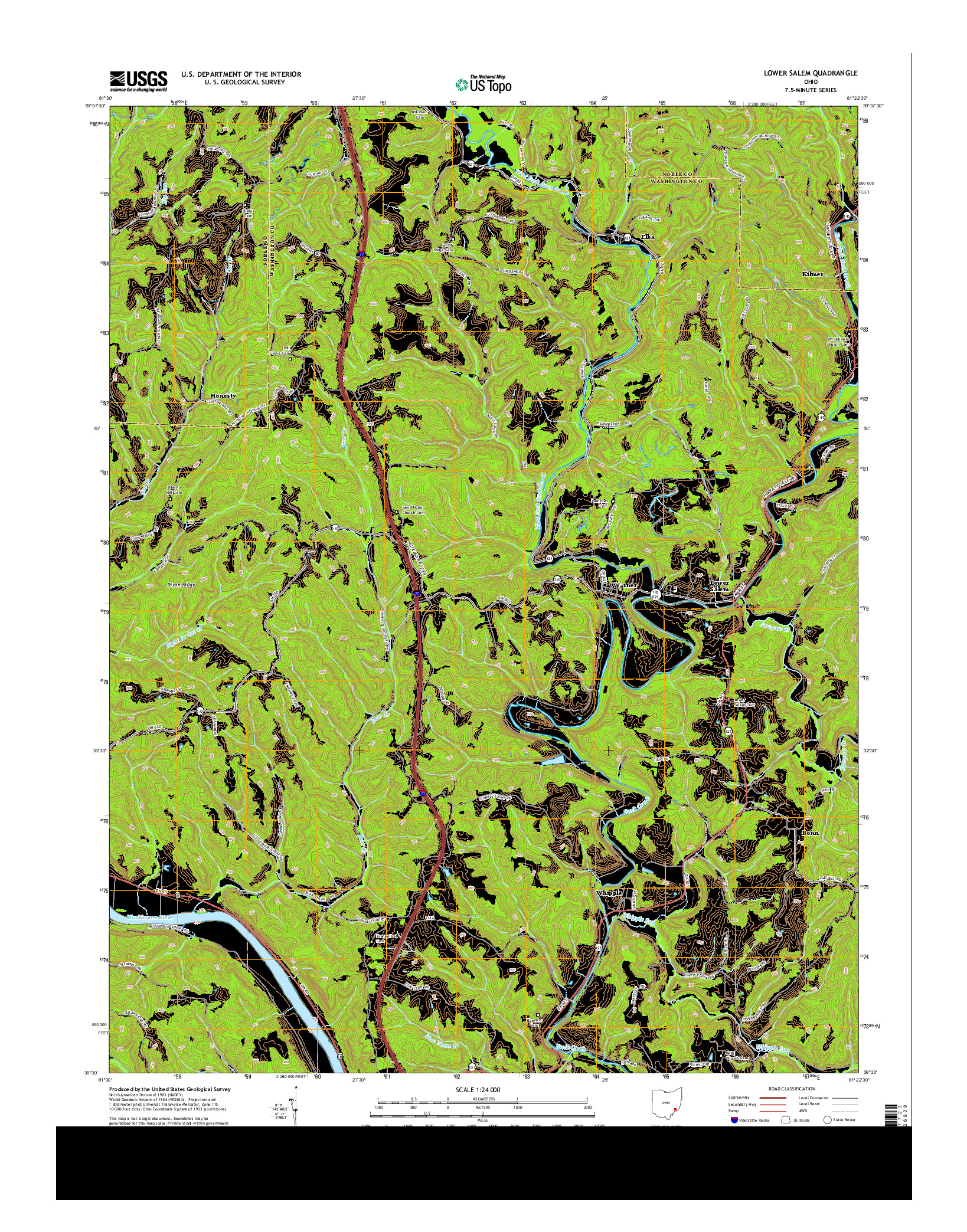 USGS US TOPO 7.5-MINUTE MAP FOR LOWER SALEM, OH 2013