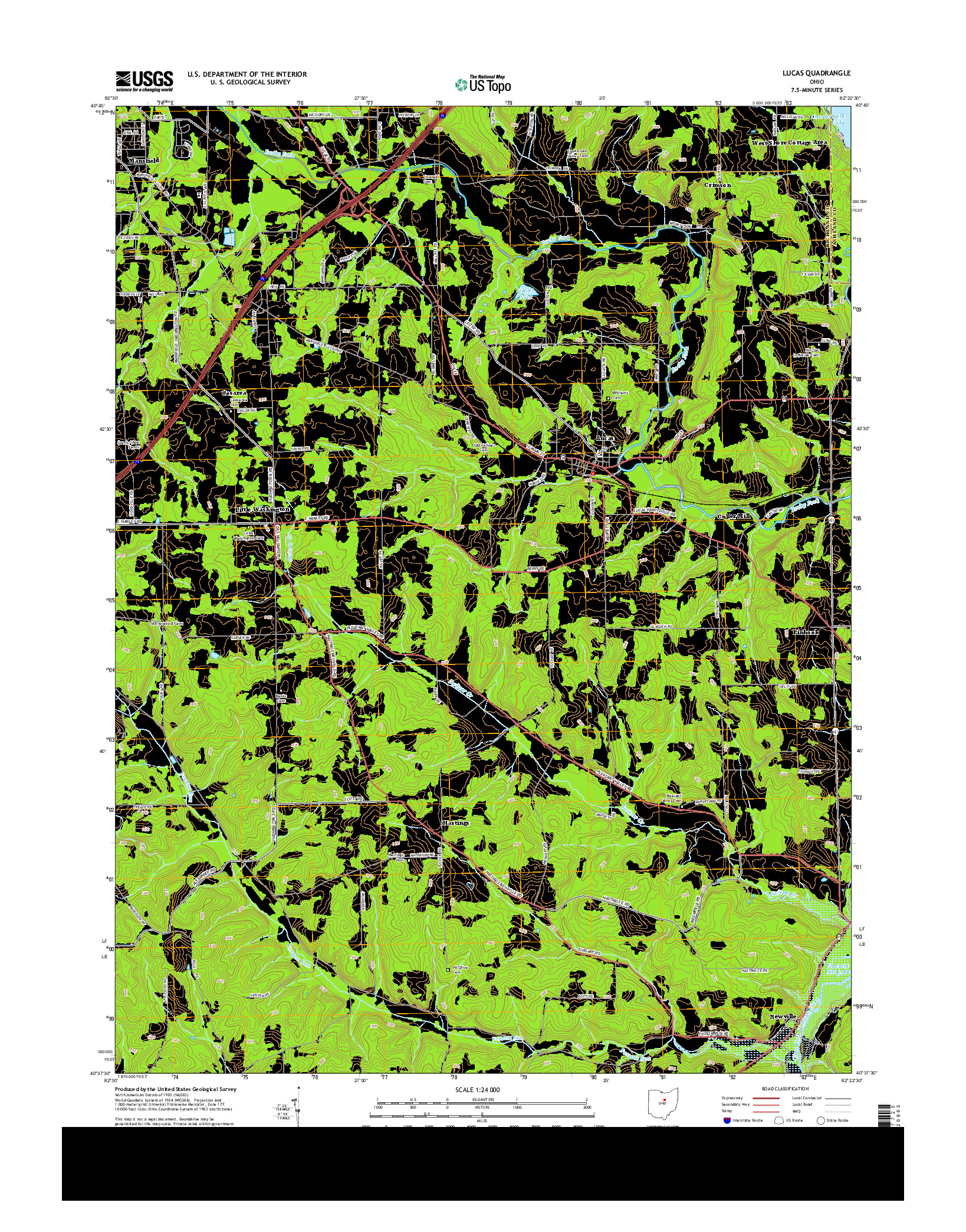 USGS US TOPO 7.5-MINUTE MAP FOR LUCAS, OH 2013