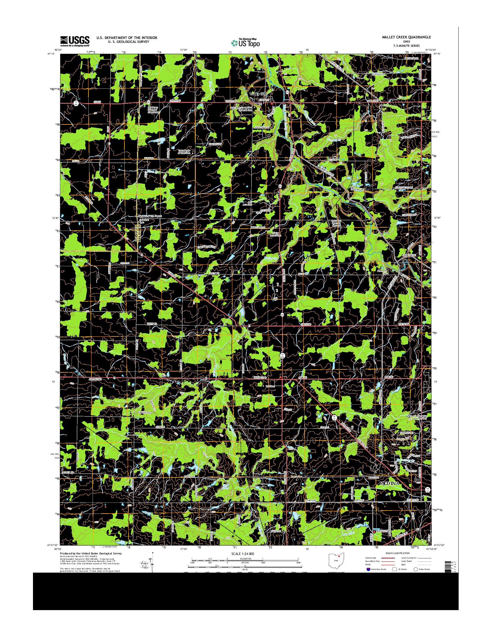 USGS US TOPO 7.5-MINUTE MAP FOR MALLET CREEK, OH 2013