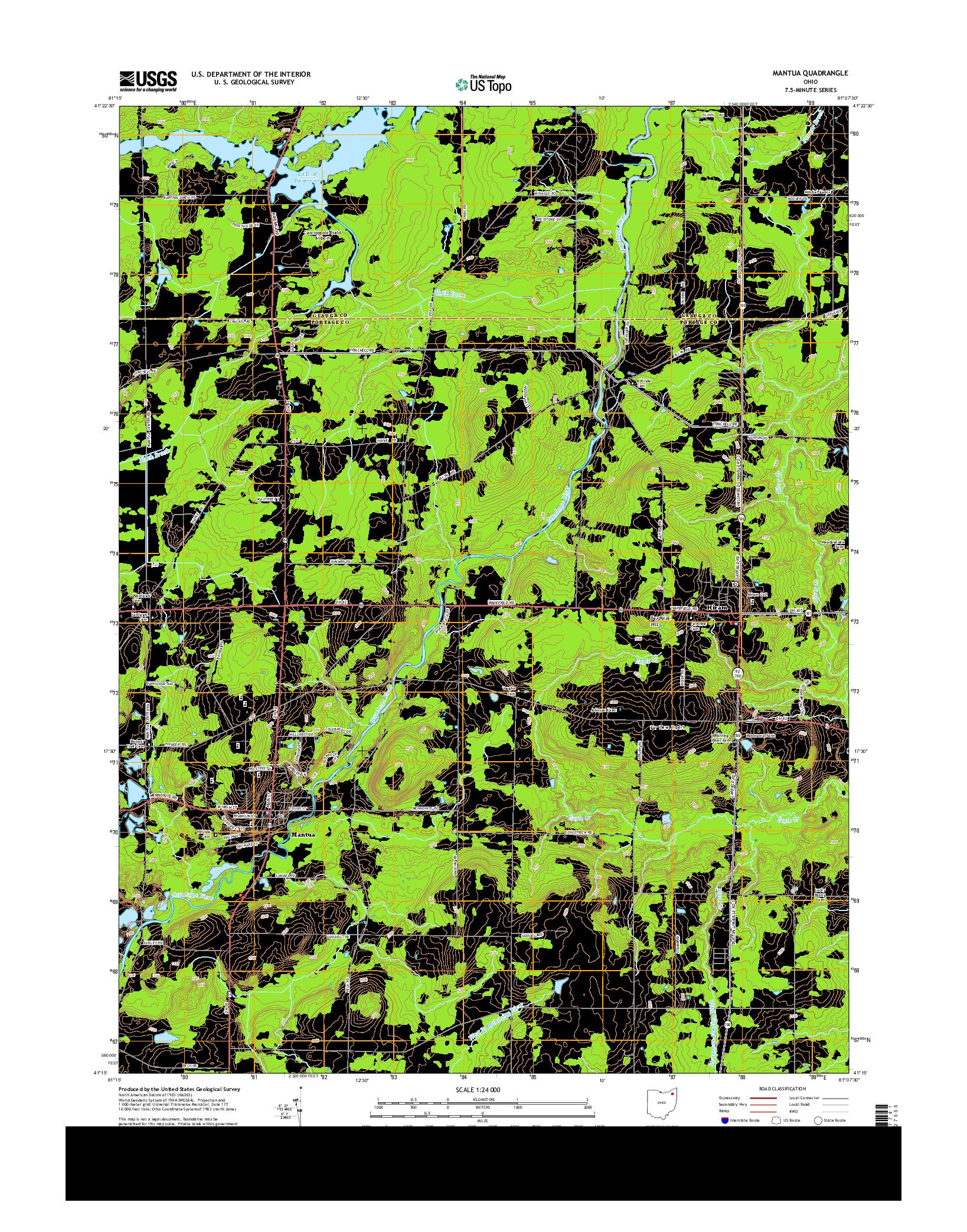 USGS US TOPO 7.5-MINUTE MAP FOR MANTUA, OH 2013