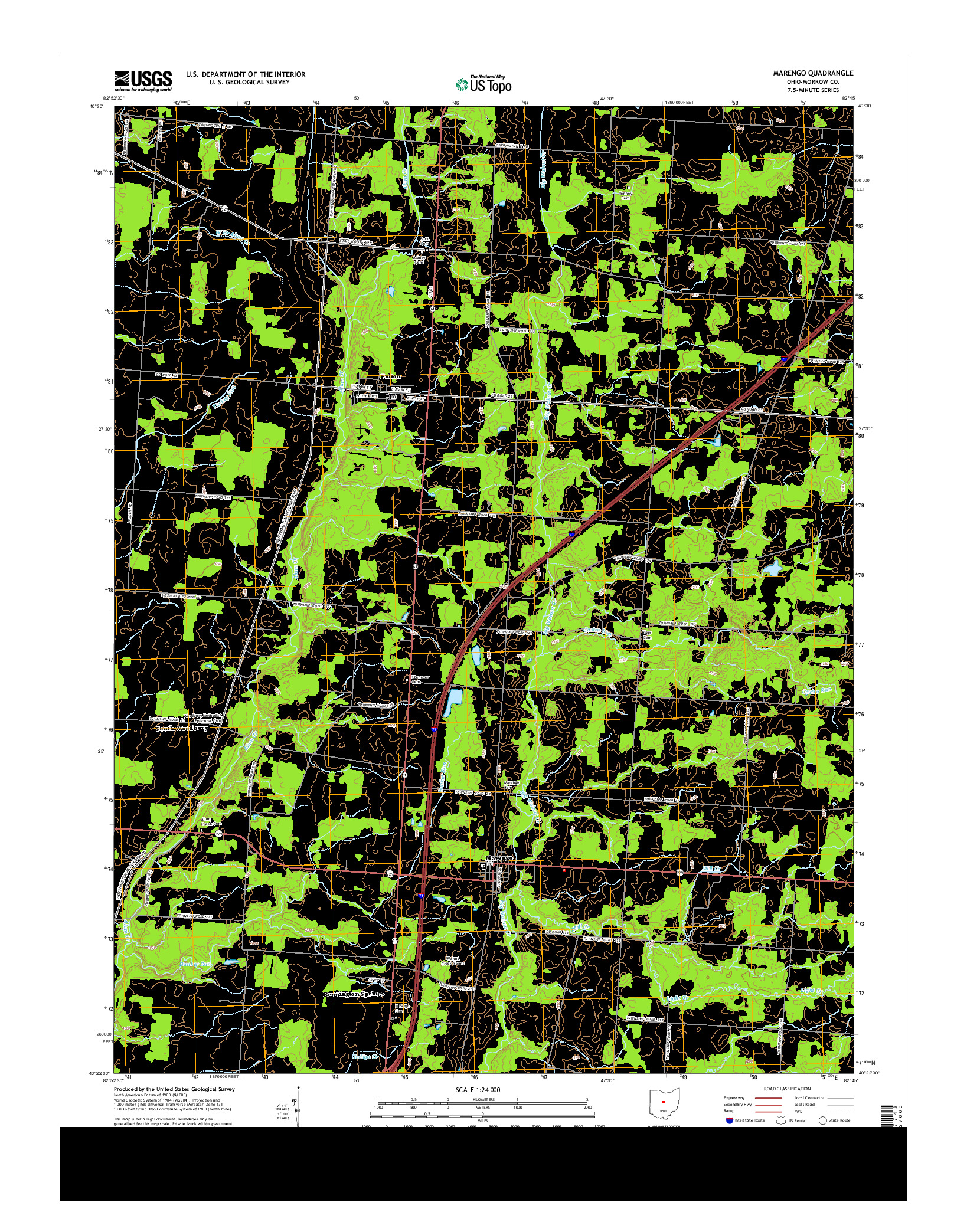 USGS US TOPO 7.5-MINUTE MAP FOR MARENGO, OH 2013