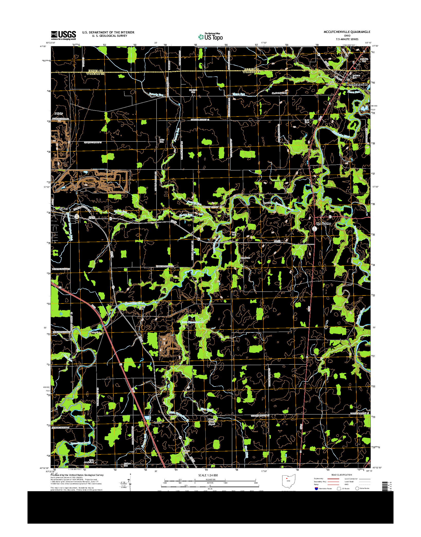 USGS US TOPO 7.5-MINUTE MAP FOR MCCUTCHENVILLE, OH 2013