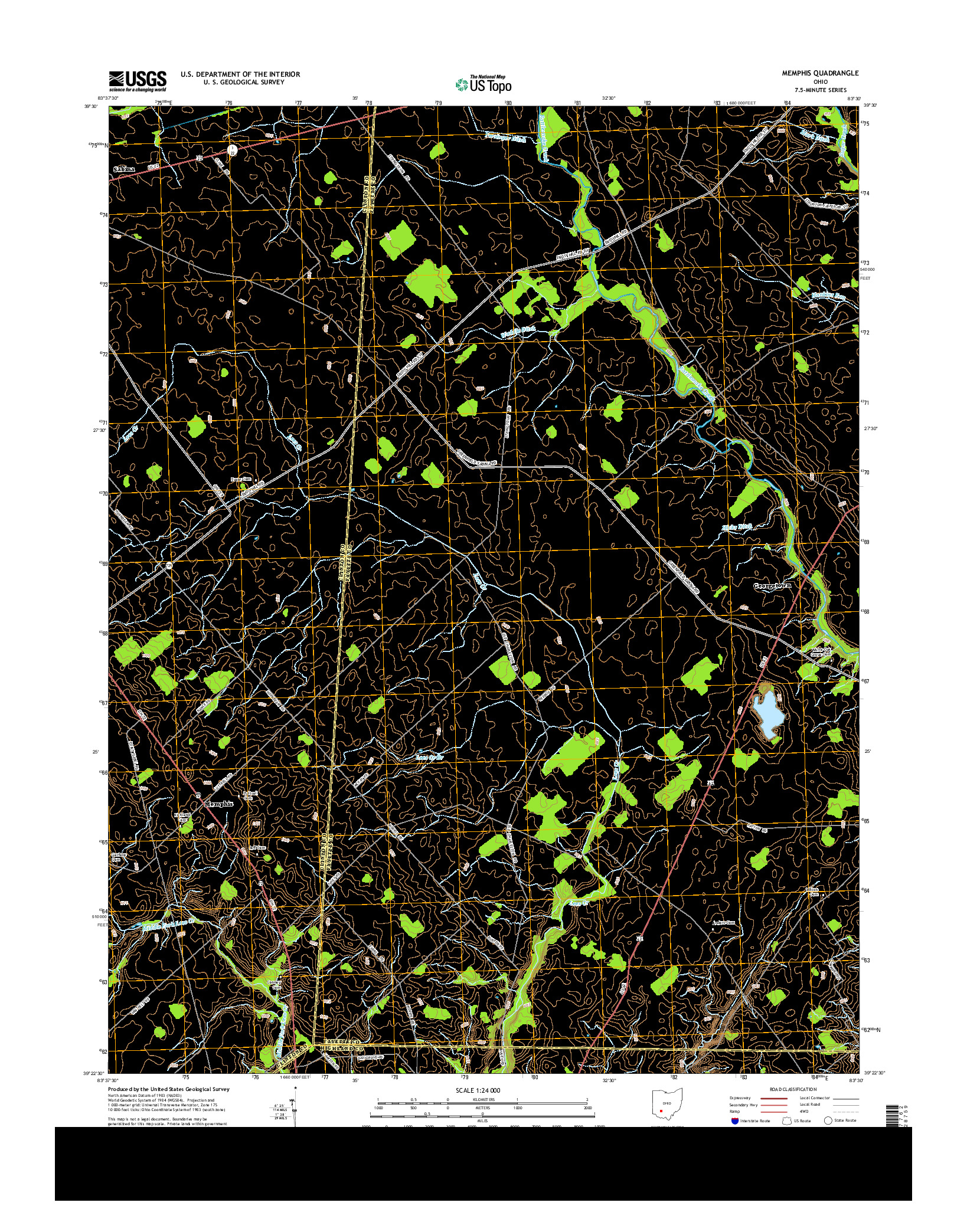 USGS US TOPO 7.5-MINUTE MAP FOR MEMPHIS, OH 2013