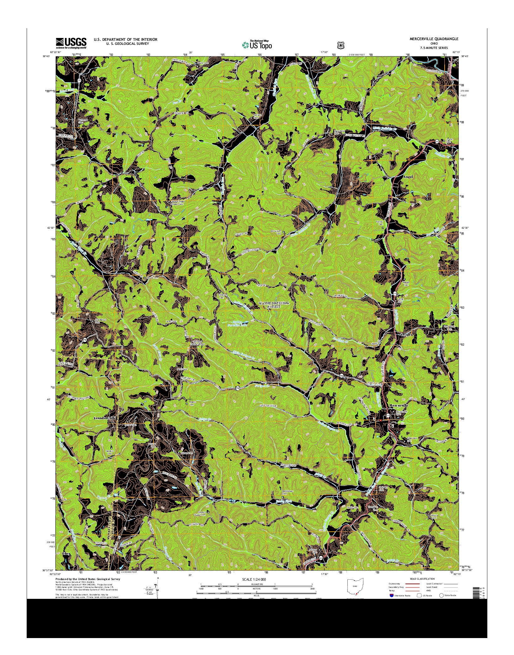 USGS US TOPO 7.5-MINUTE MAP FOR MERCERVILLE, OH 2013