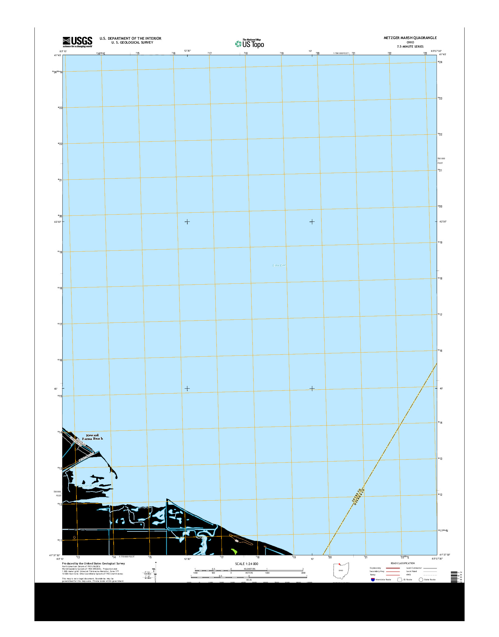 USGS US TOPO 7.5-MINUTE MAP FOR METZGER MARSH, OH 2013