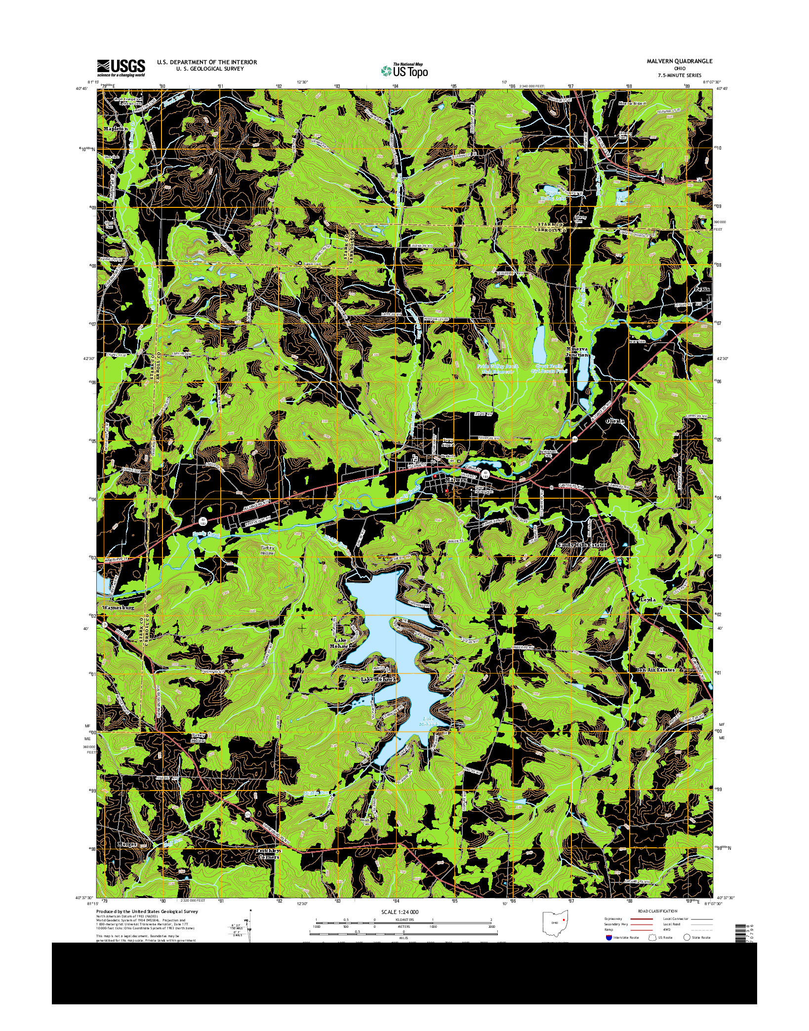 USGS US TOPO 7.5-MINUTE MAP FOR MALVERN, OH 2013