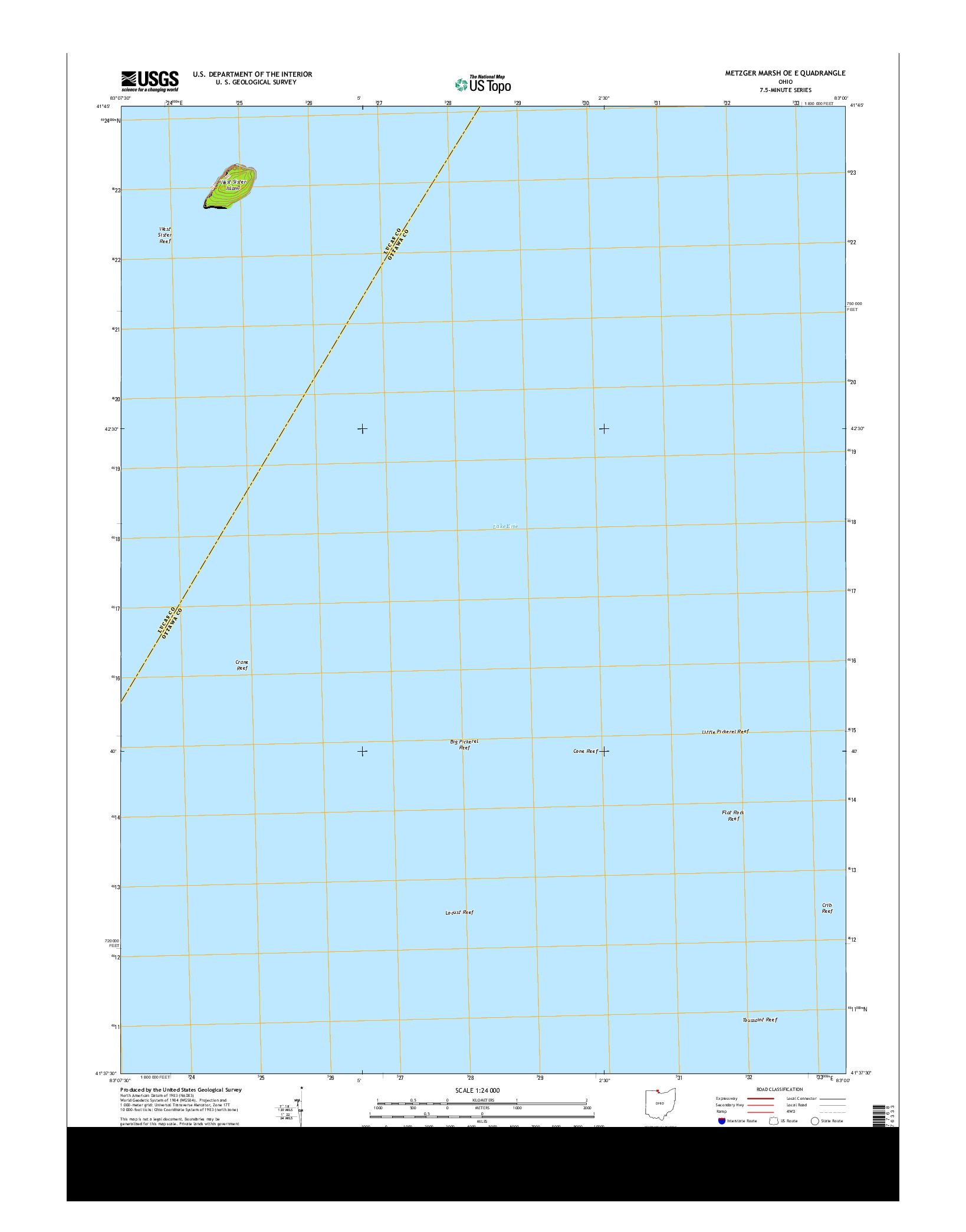 USGS US TOPO 7.5-MINUTE MAP FOR METZGER MARSH OE E, OH 2013