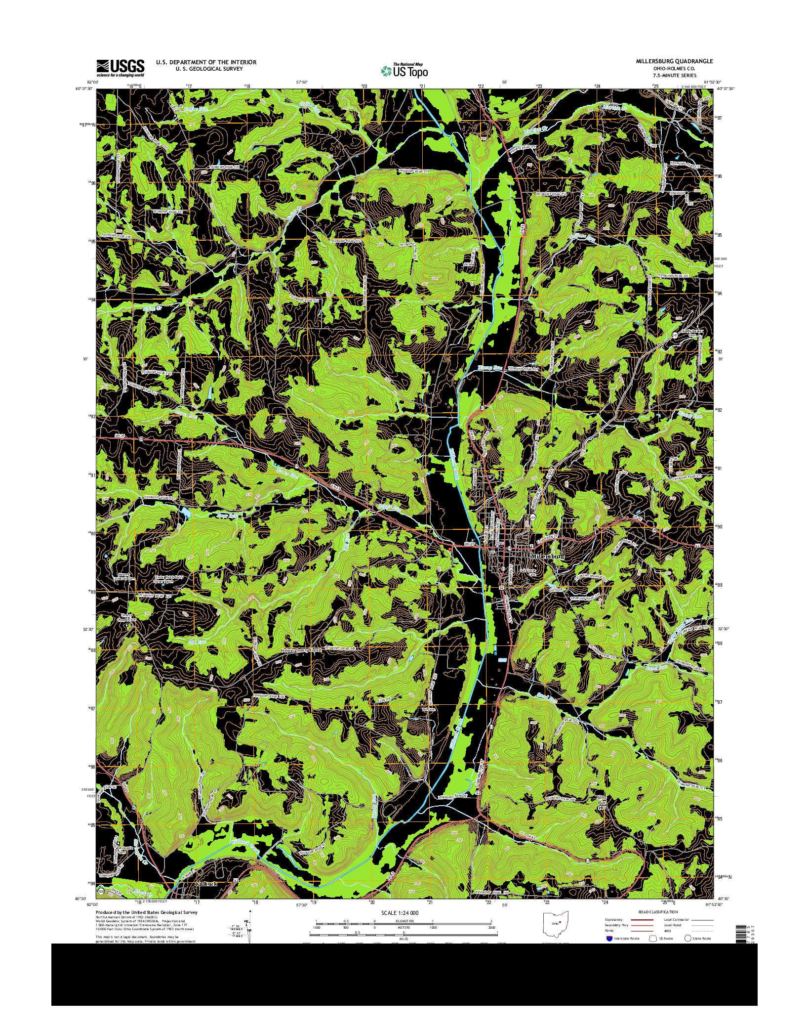 USGS US TOPO 7.5-MINUTE MAP FOR MILLERSBURG, OH 2013