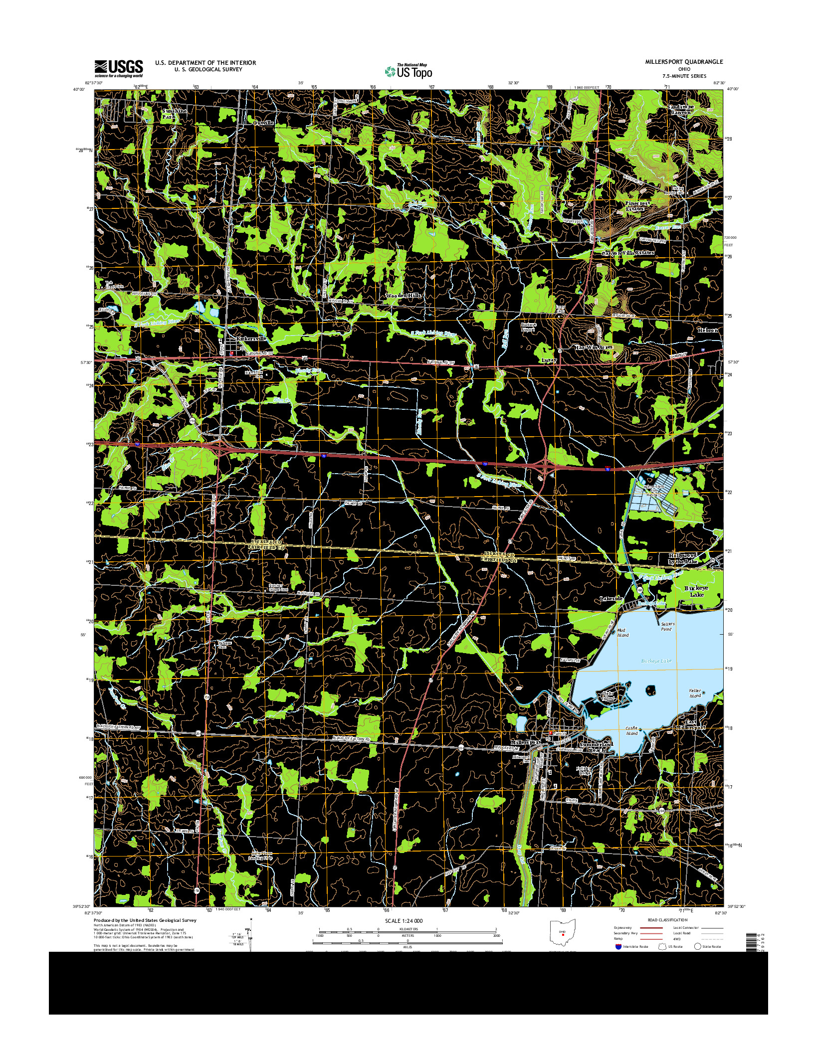 USGS US TOPO 7.5-MINUTE MAP FOR MILLERSPORT, OH 2013