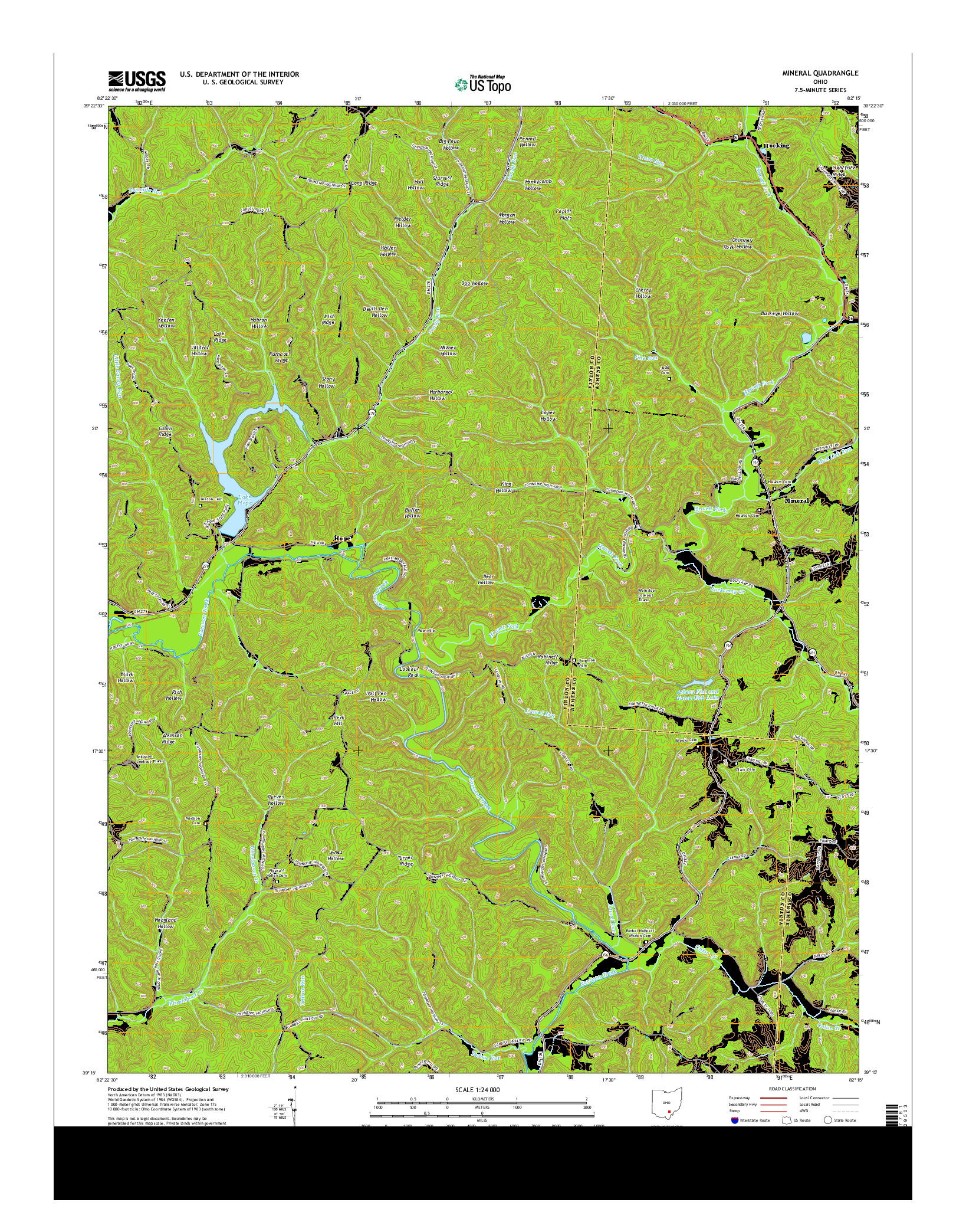 USGS US TOPO 7.5-MINUTE MAP FOR MINERAL, OH 2013