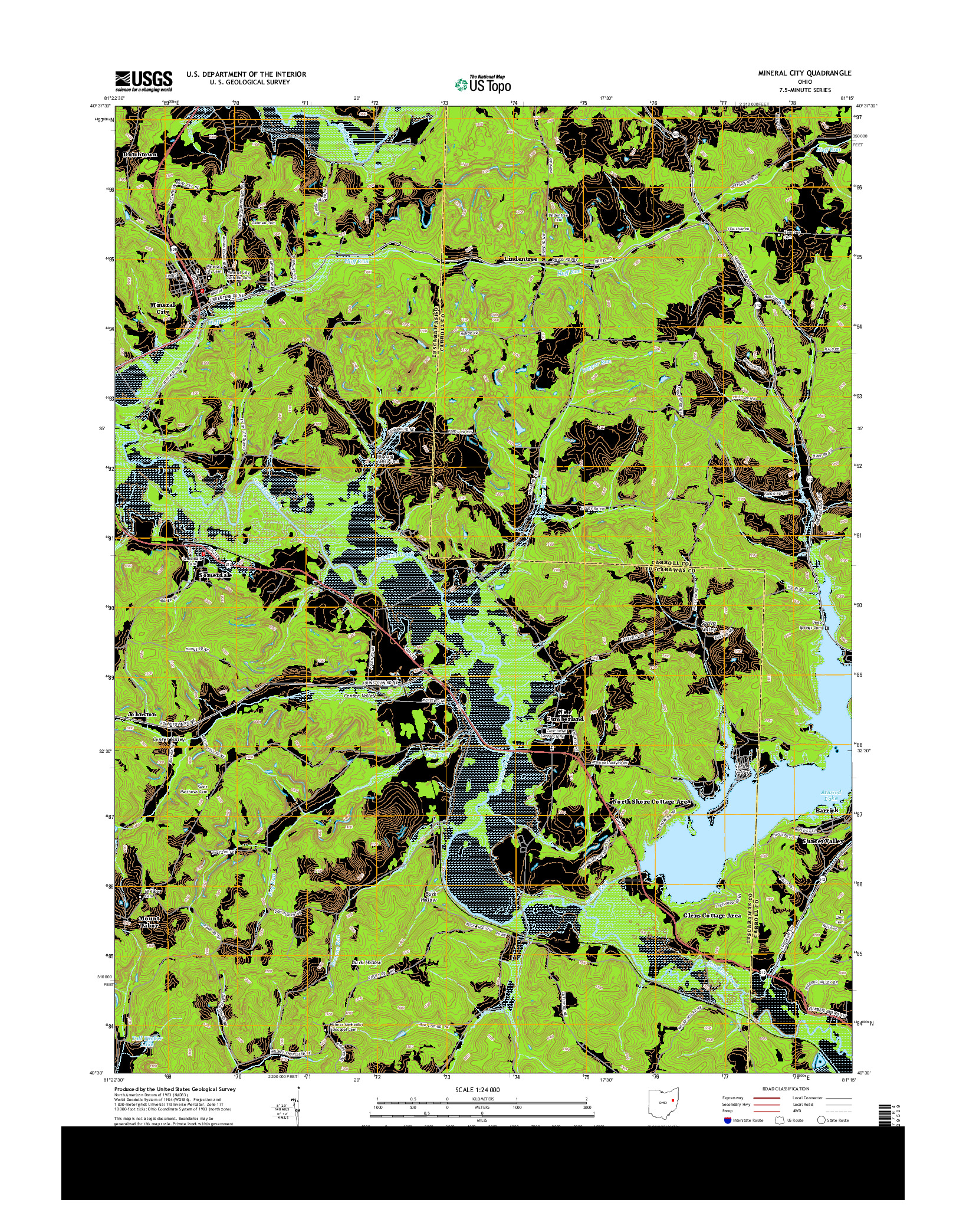 USGS US TOPO 7.5-MINUTE MAP FOR MINERAL CITY, OH 2013