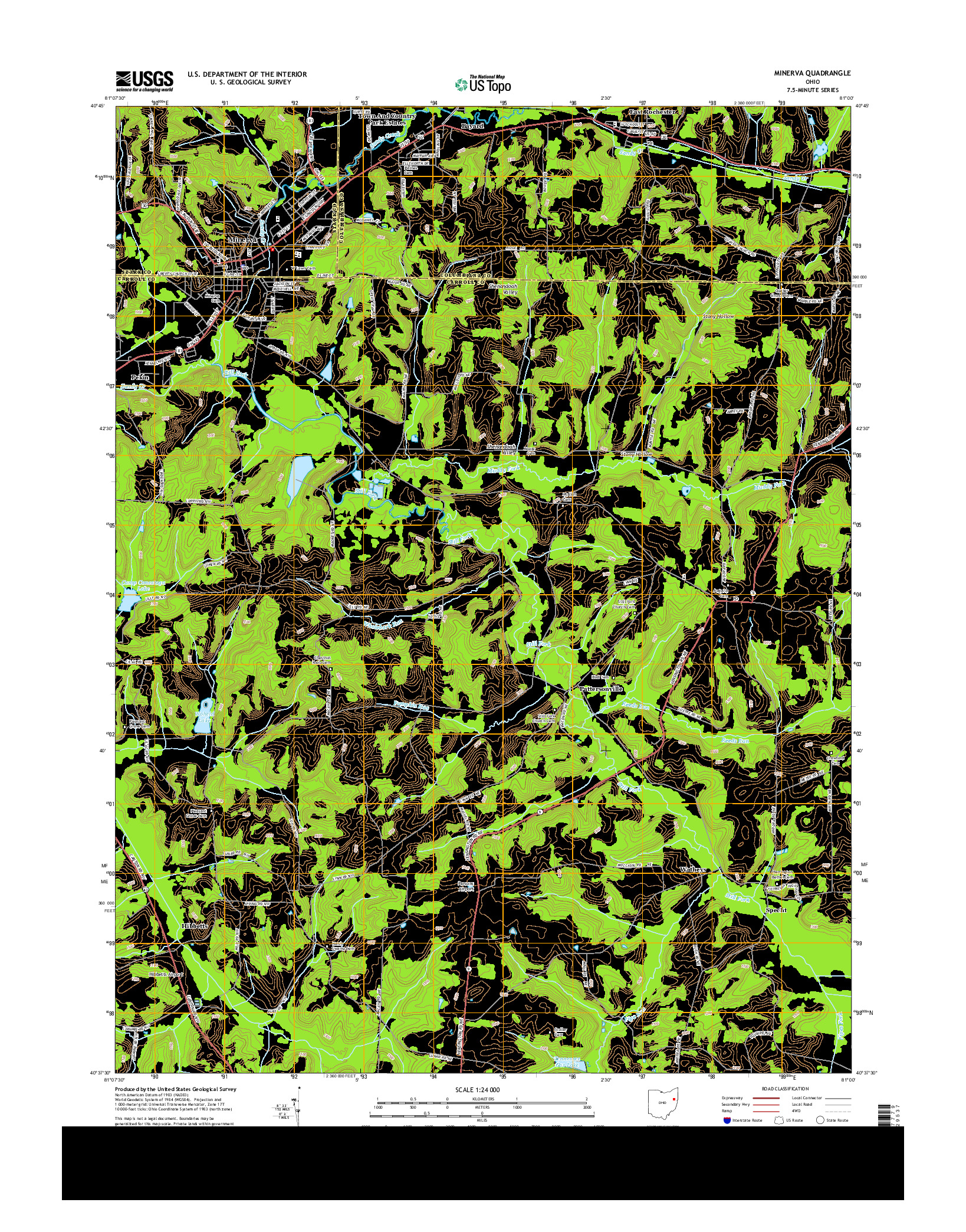 USGS US TOPO 7.5-MINUTE MAP FOR MINERVA, OH 2013