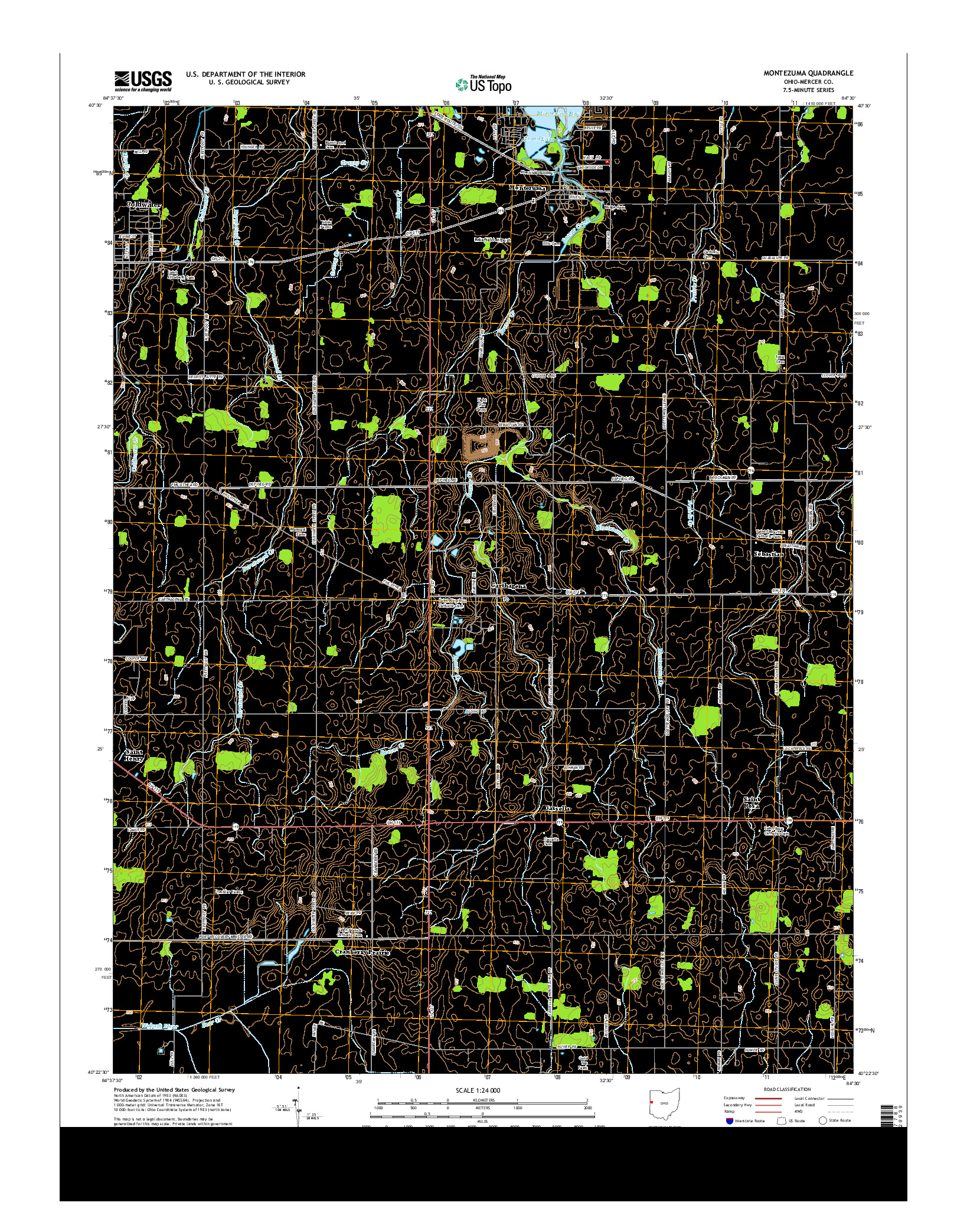 USGS US TOPO 7.5-MINUTE MAP FOR MONTEZUMA, OH 2013