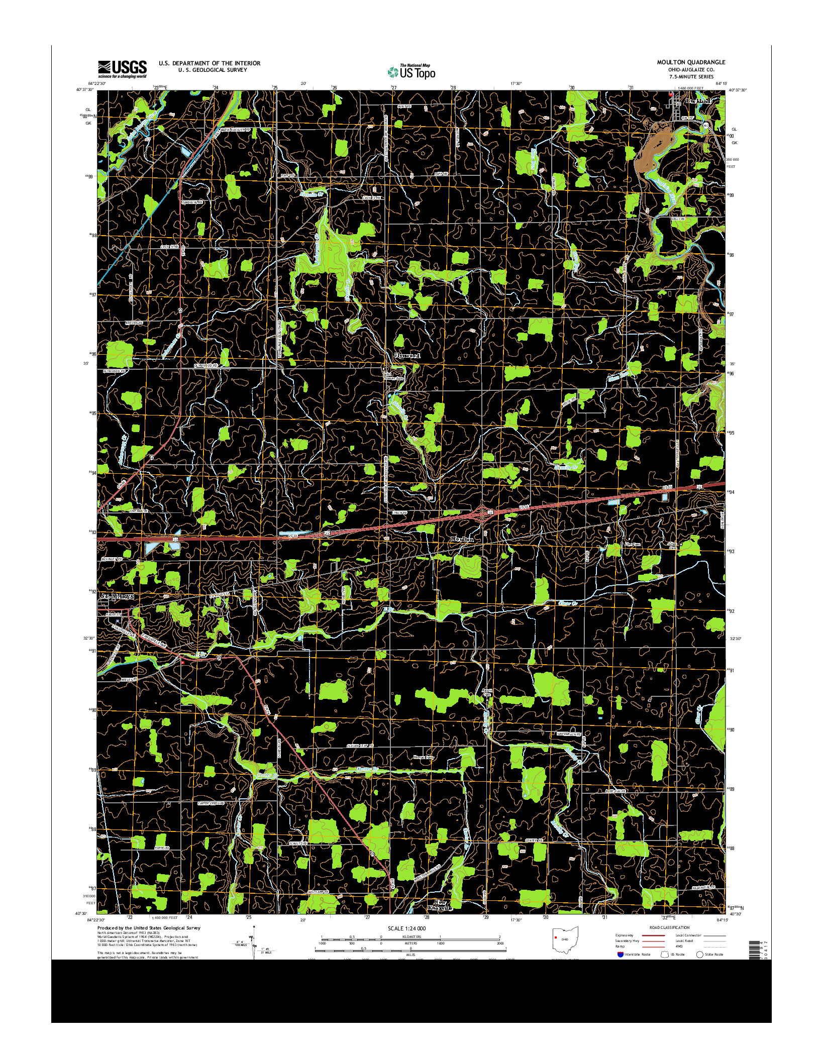 USGS US TOPO 7.5-MINUTE MAP FOR MOULTON, OH 2013