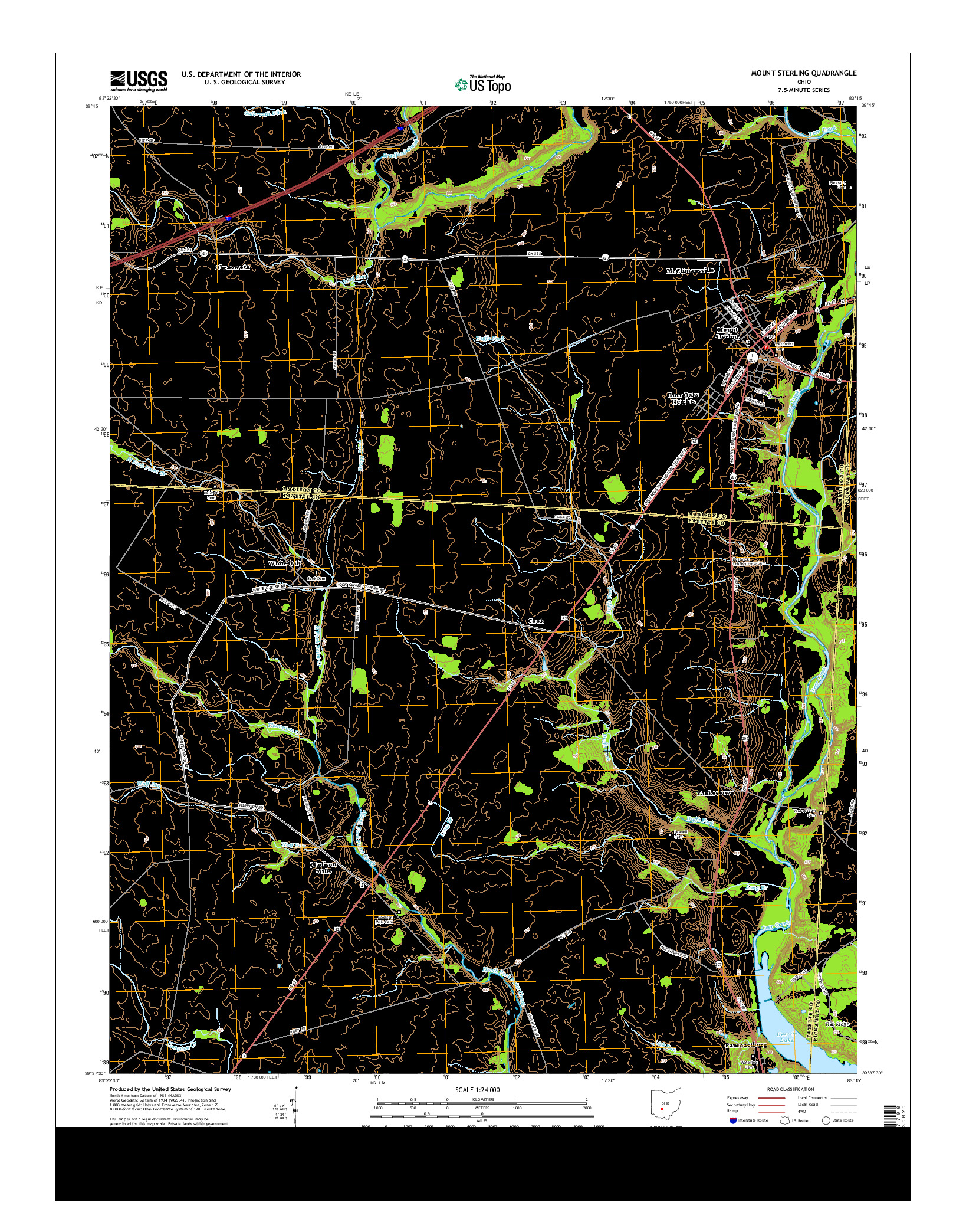 USGS US TOPO 7.5-MINUTE MAP FOR MOUNT STERLING, OH 2013