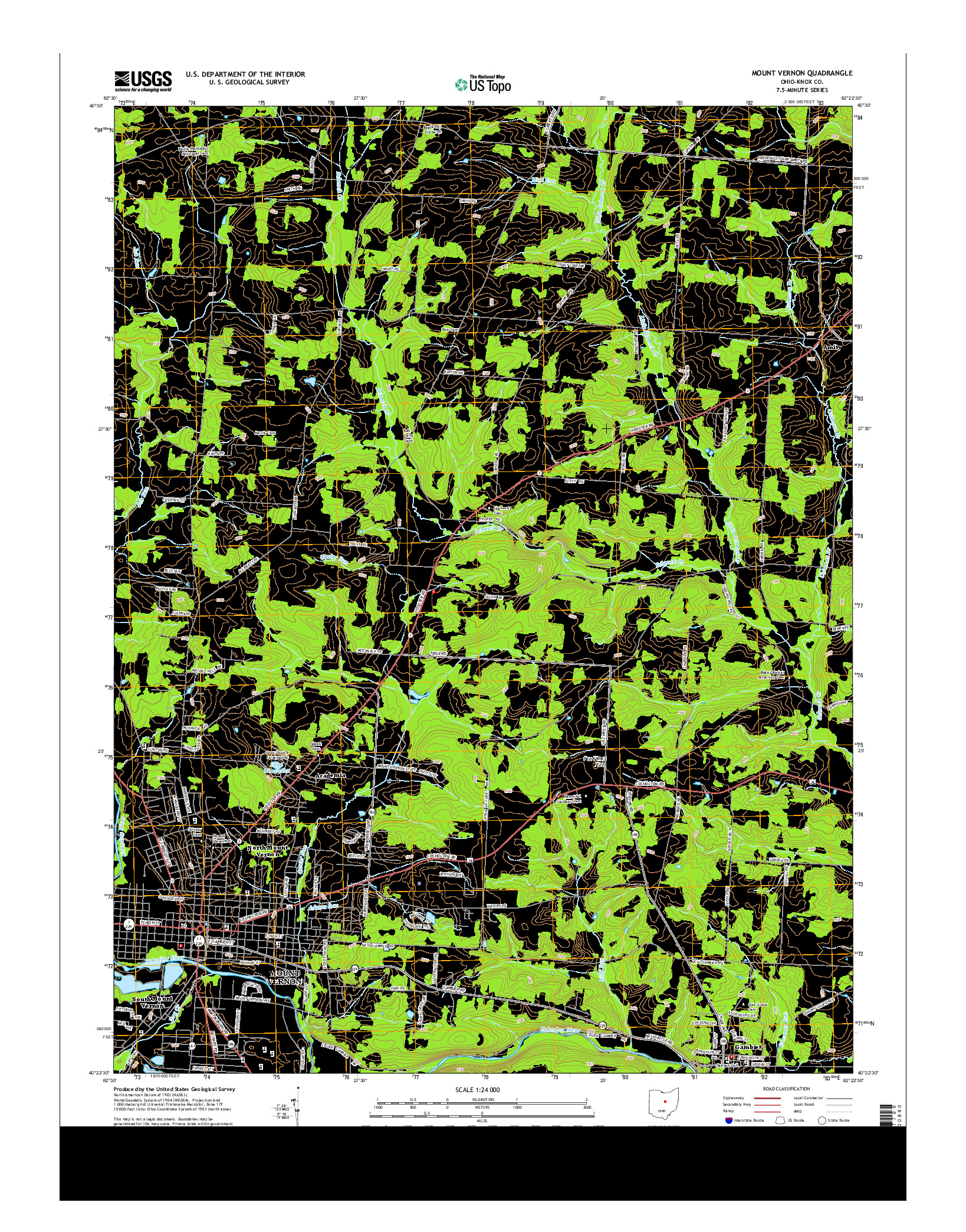 USGS US TOPO 7.5-MINUTE MAP FOR MOUNT VERNON, OH 2013