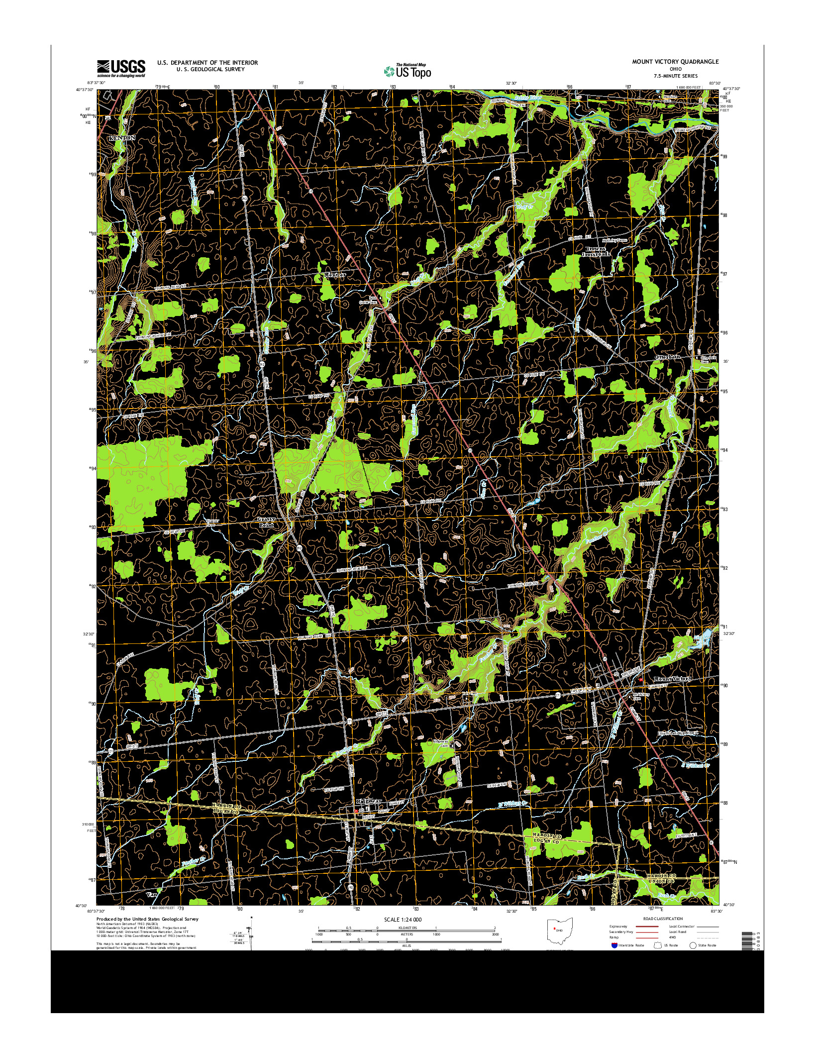 USGS US TOPO 7.5-MINUTE MAP FOR MOUNT VICTORY, OH 2013