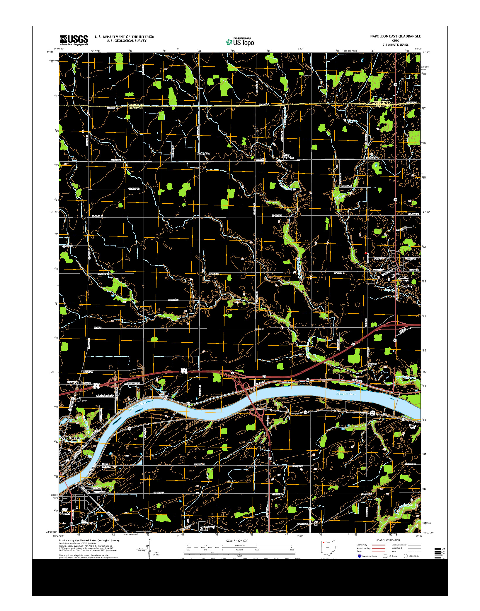 USGS US TOPO 7.5-MINUTE MAP FOR NAPOLEON EAST, OH 2013