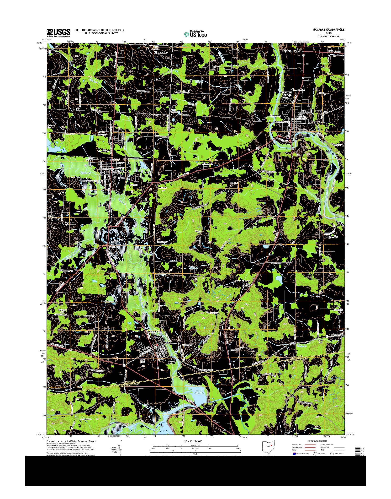 USGS US TOPO 7.5-MINUTE MAP FOR NAVARRE, OH 2013