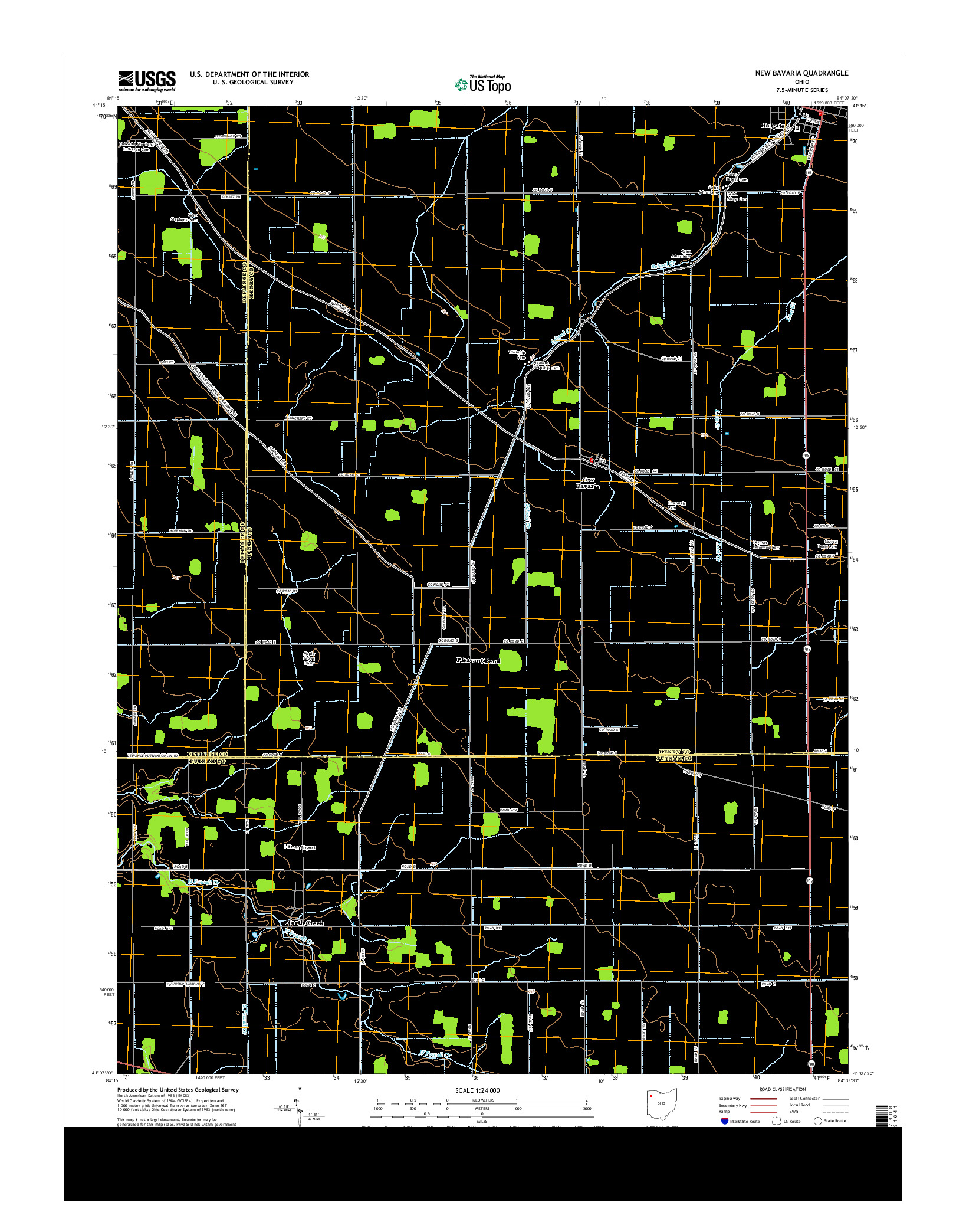 USGS US TOPO 7.5-MINUTE MAP FOR NEW BAVARIA, OH 2013