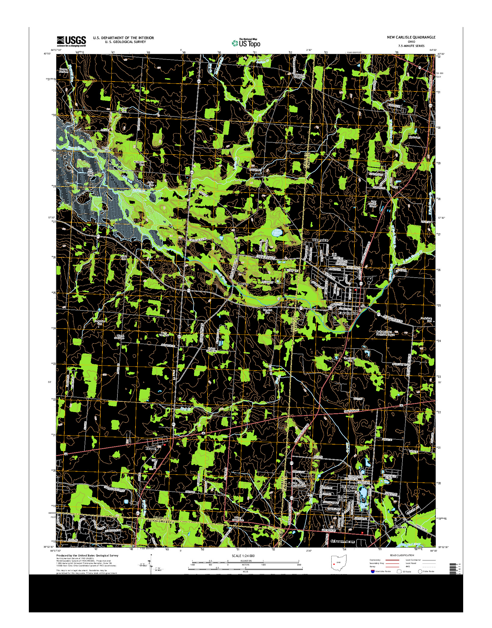 USGS US TOPO 7.5-MINUTE MAP FOR NEW CARLISLE, OH 2013