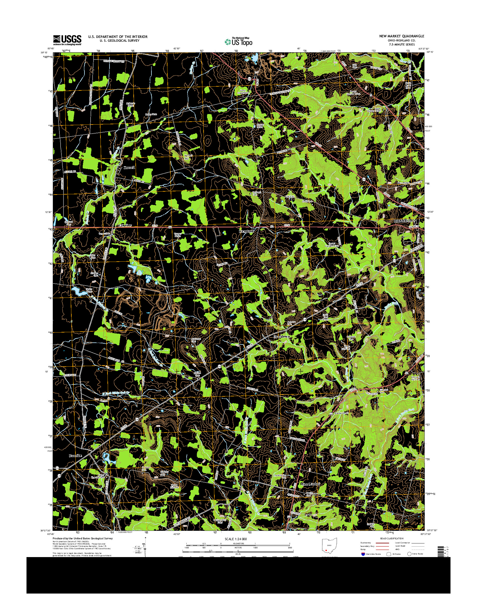 USGS US TOPO 7.5-MINUTE MAP FOR NEW MARKET, OH 2013