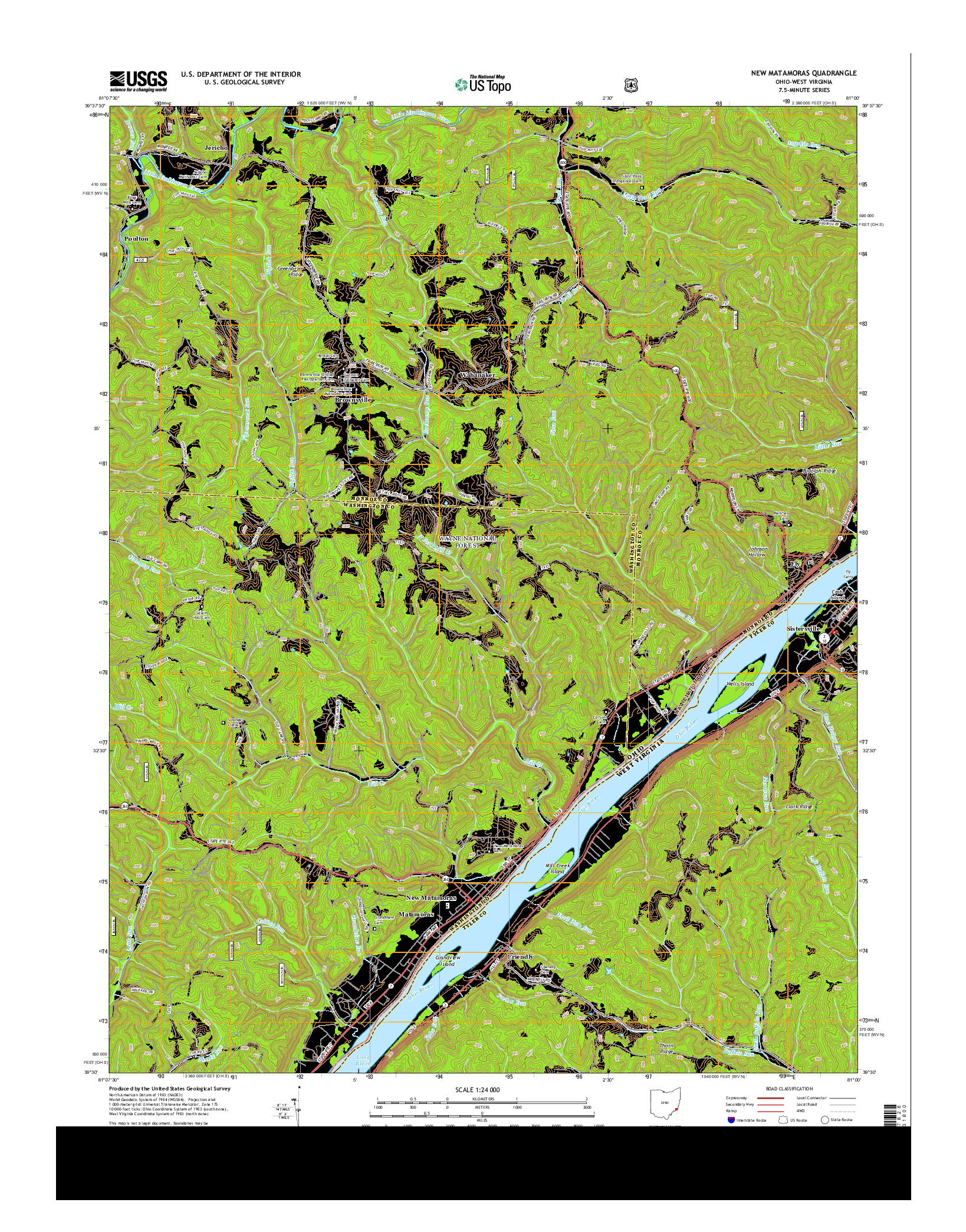 USGS US TOPO 7.5-MINUTE MAP FOR NEW MATAMORAS, OH-WV 2013