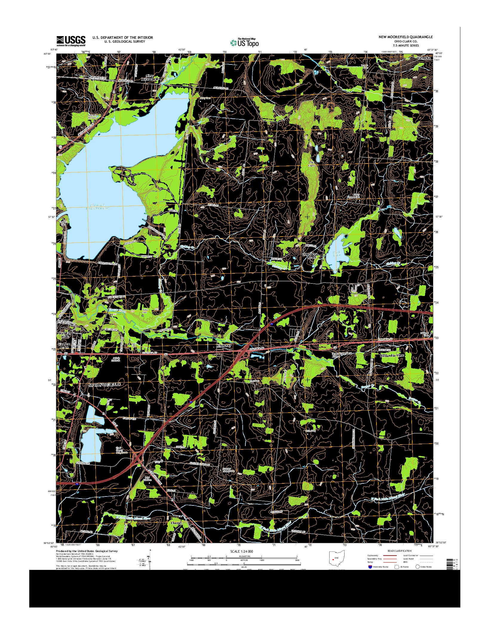 USGS US TOPO 7.5-MINUTE MAP FOR NEW MOOREFIELD, OH 2013