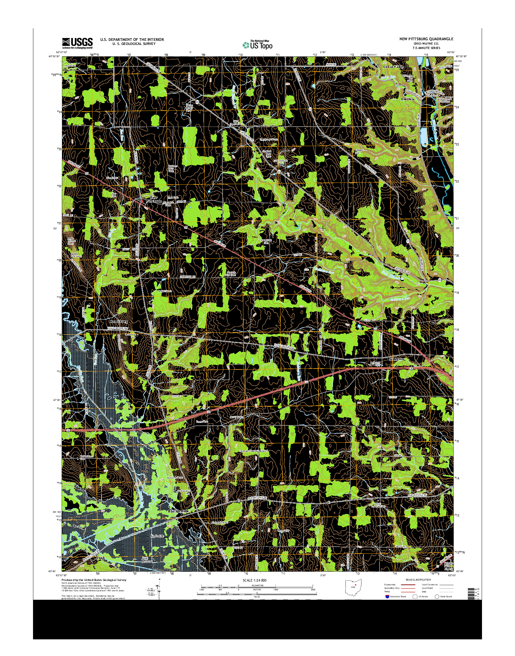 USGS US TOPO 7.5-MINUTE MAP FOR NEW PITTSBURG, OH 2013