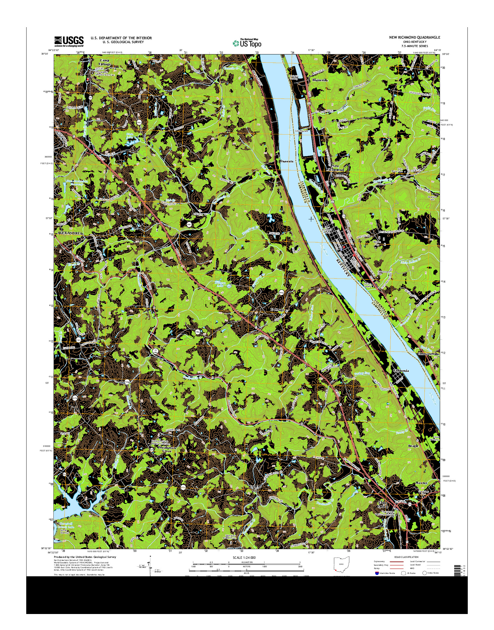 USGS US TOPO 7.5-MINUTE MAP FOR NEW RICHMOND, OH-KY 2013