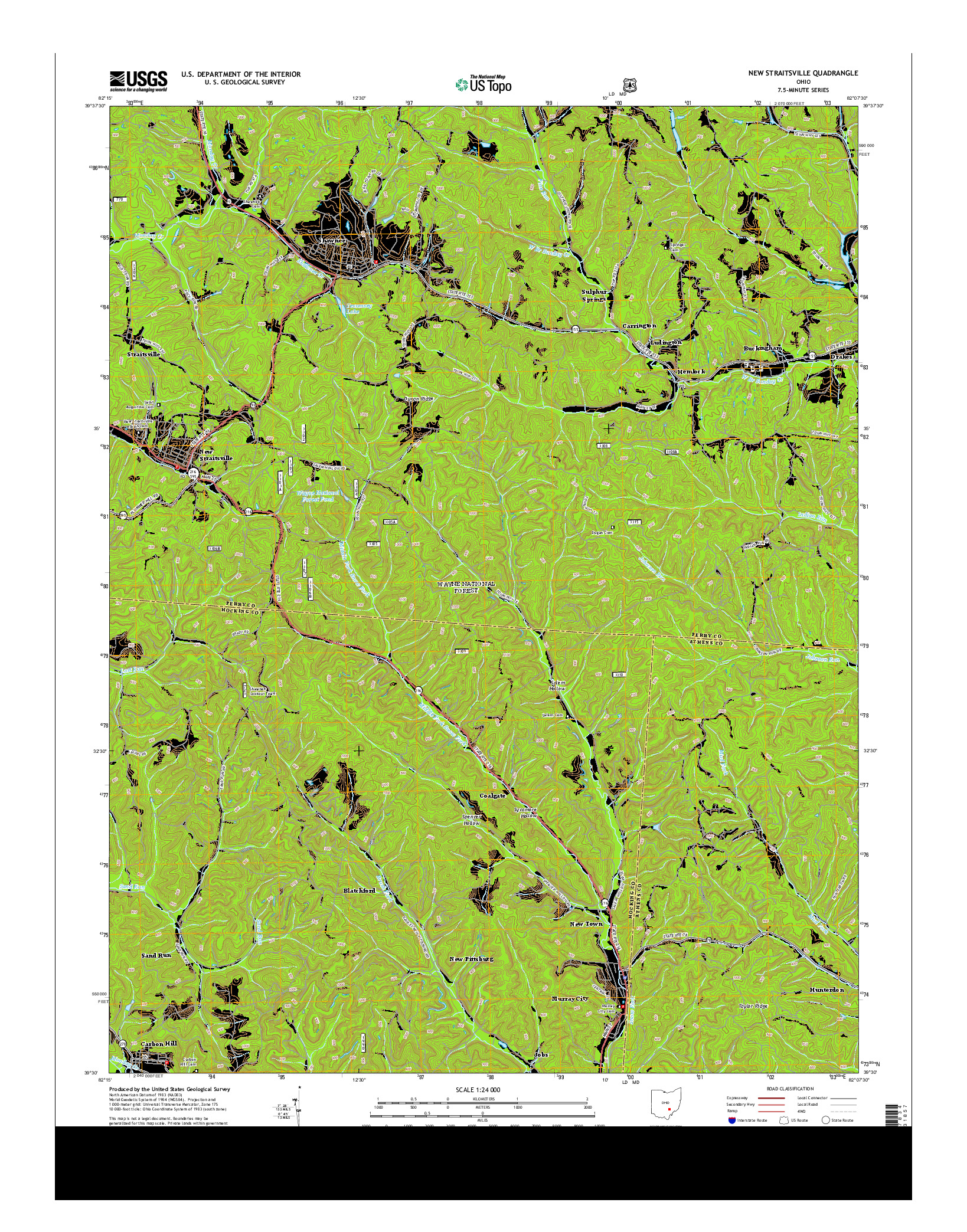 USGS US TOPO 7.5-MINUTE MAP FOR NEW STRAITSVILLE, OH 2013