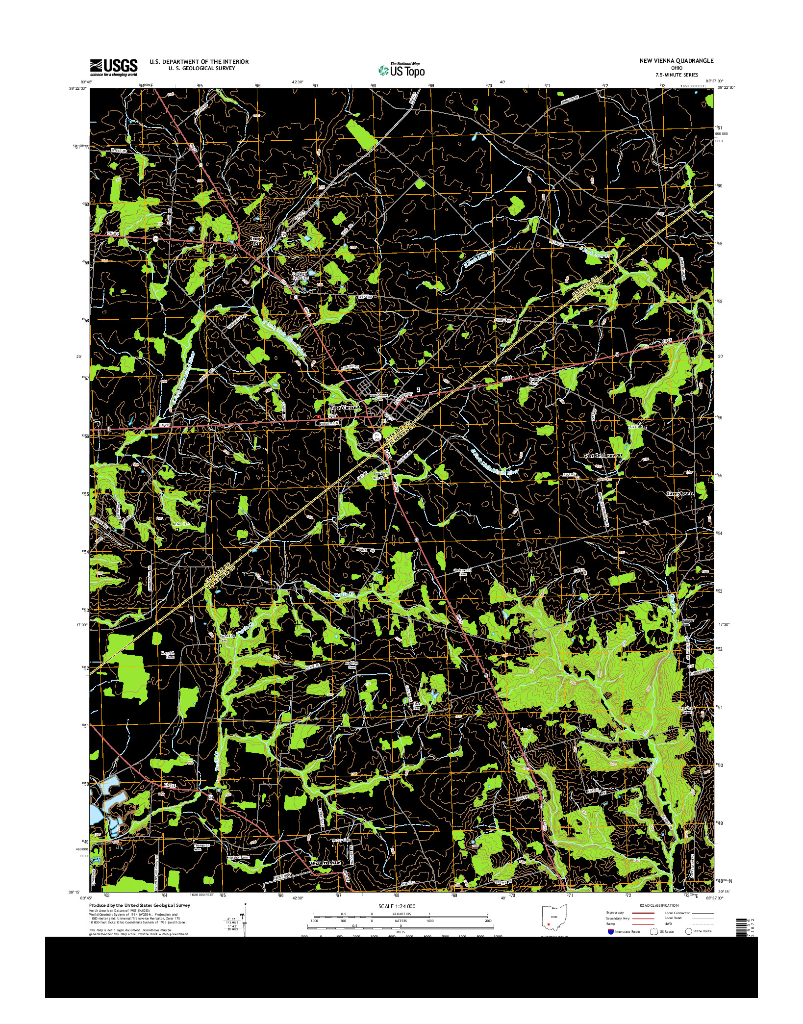 USGS US TOPO 7.5-MINUTE MAP FOR NEW VIENNA, OH 2013