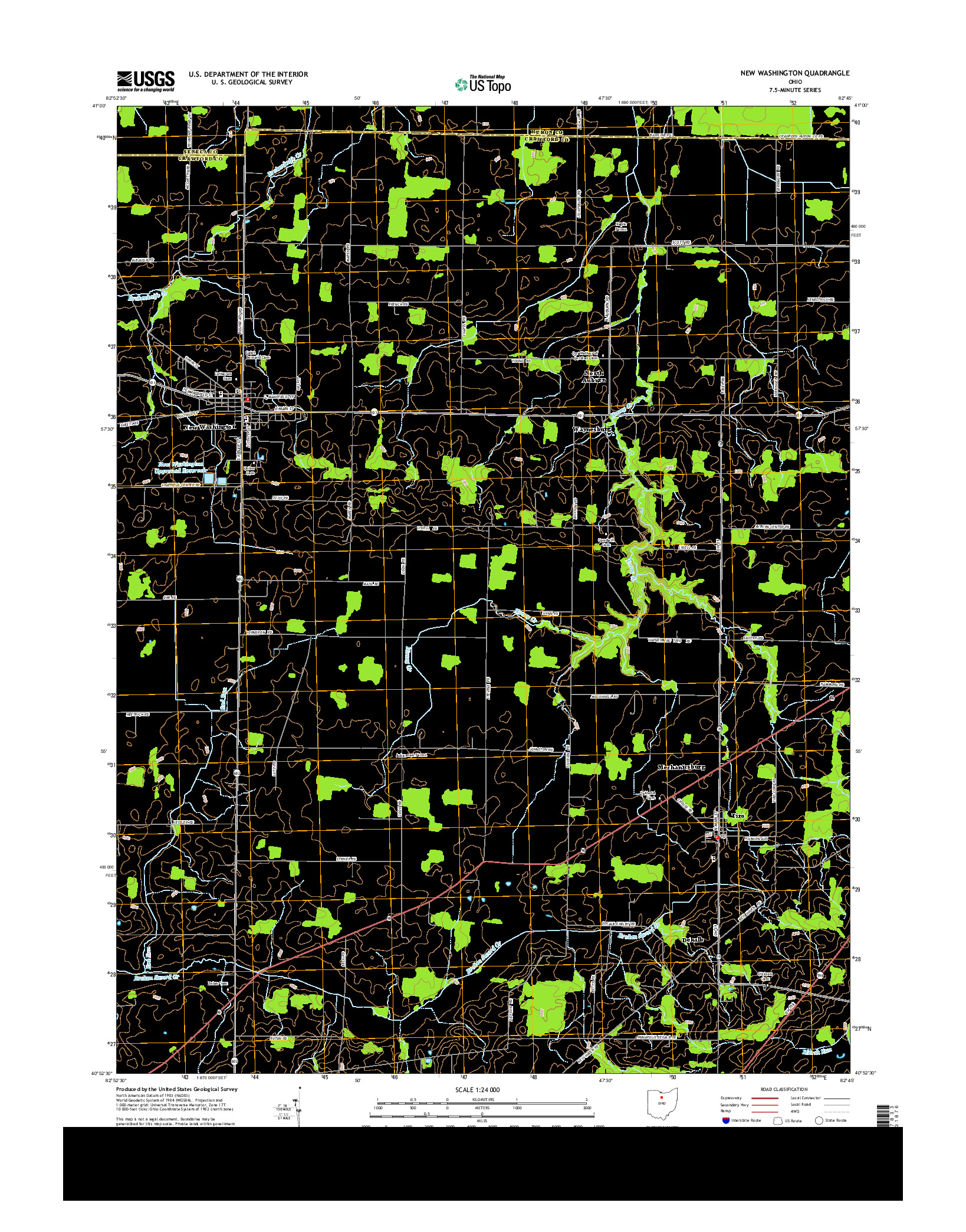 USGS US TOPO 7.5-MINUTE MAP FOR NEW WASHINGTON, OH 2013