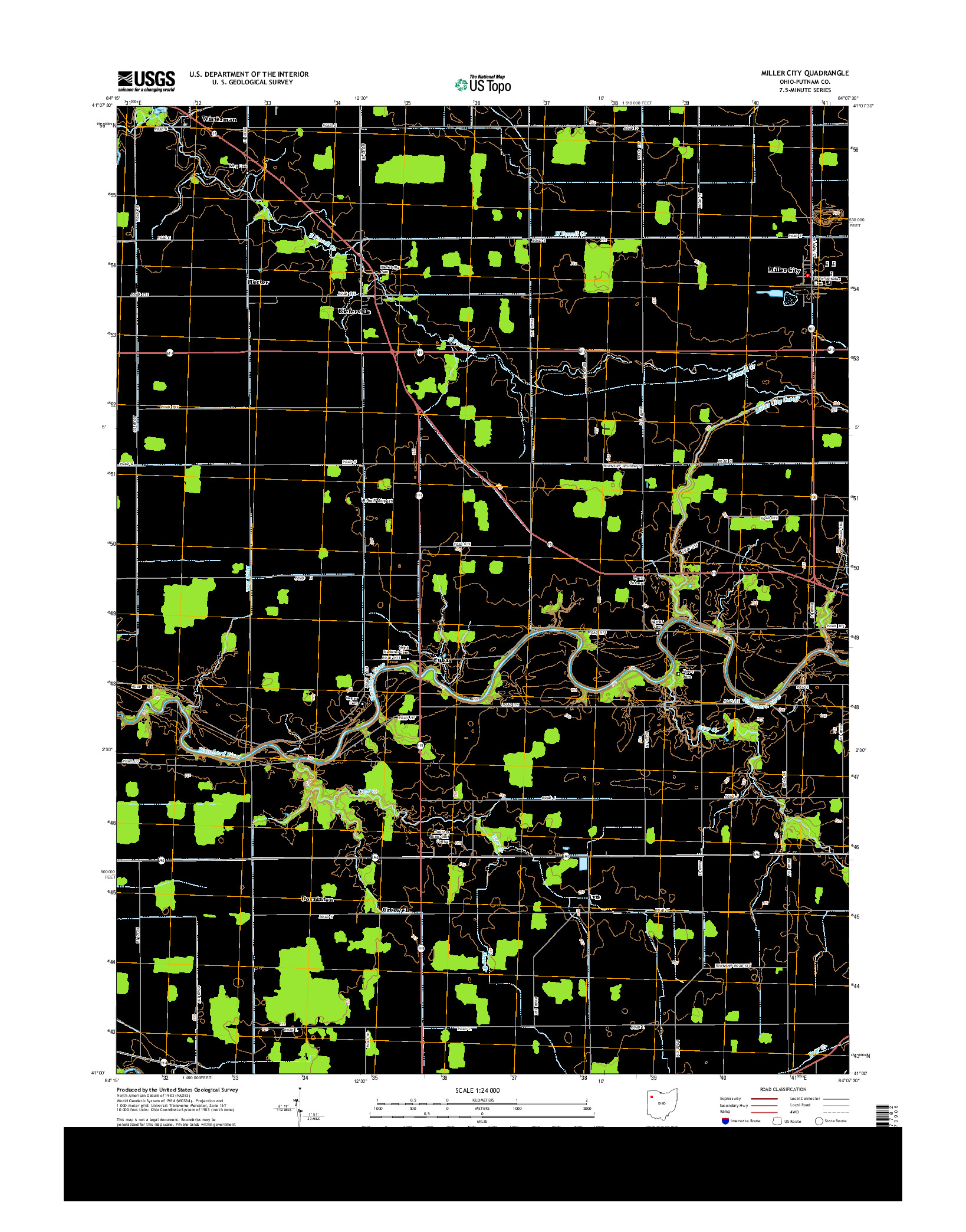 USGS US TOPO 7.5-MINUTE MAP FOR MILLER CITY, OH 2013