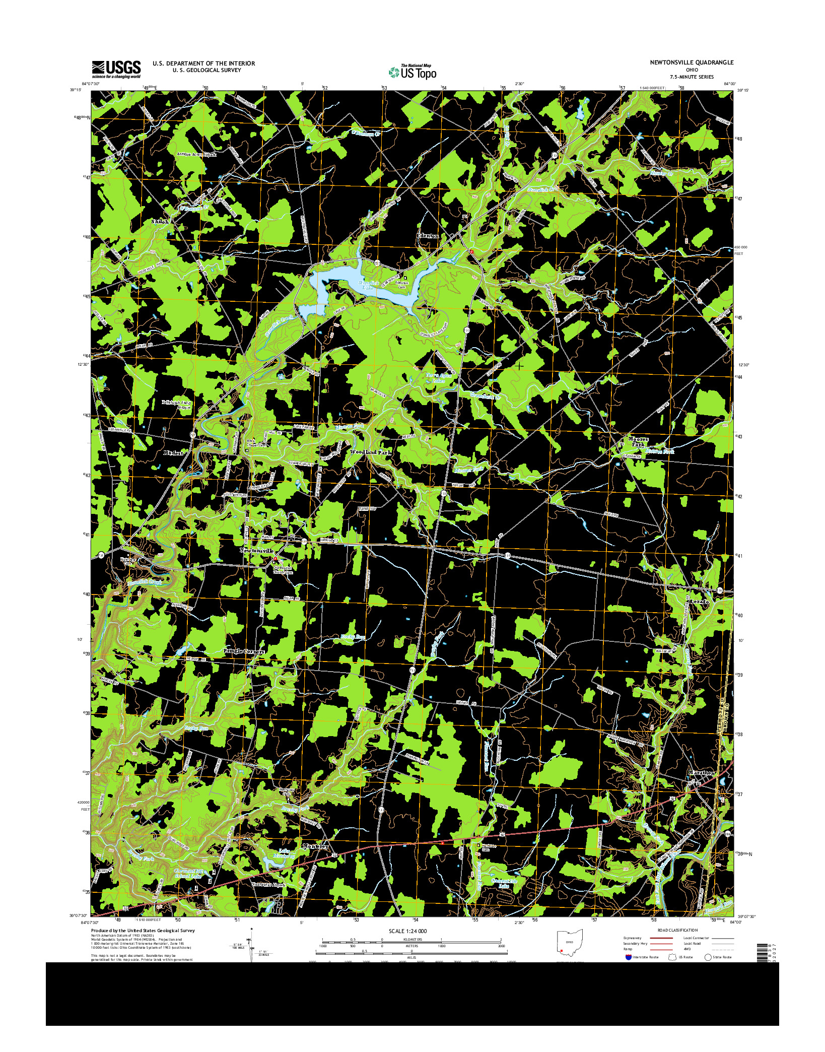 USGS US TOPO 7.5-MINUTE MAP FOR NEWTONSVILLE, OH 2013