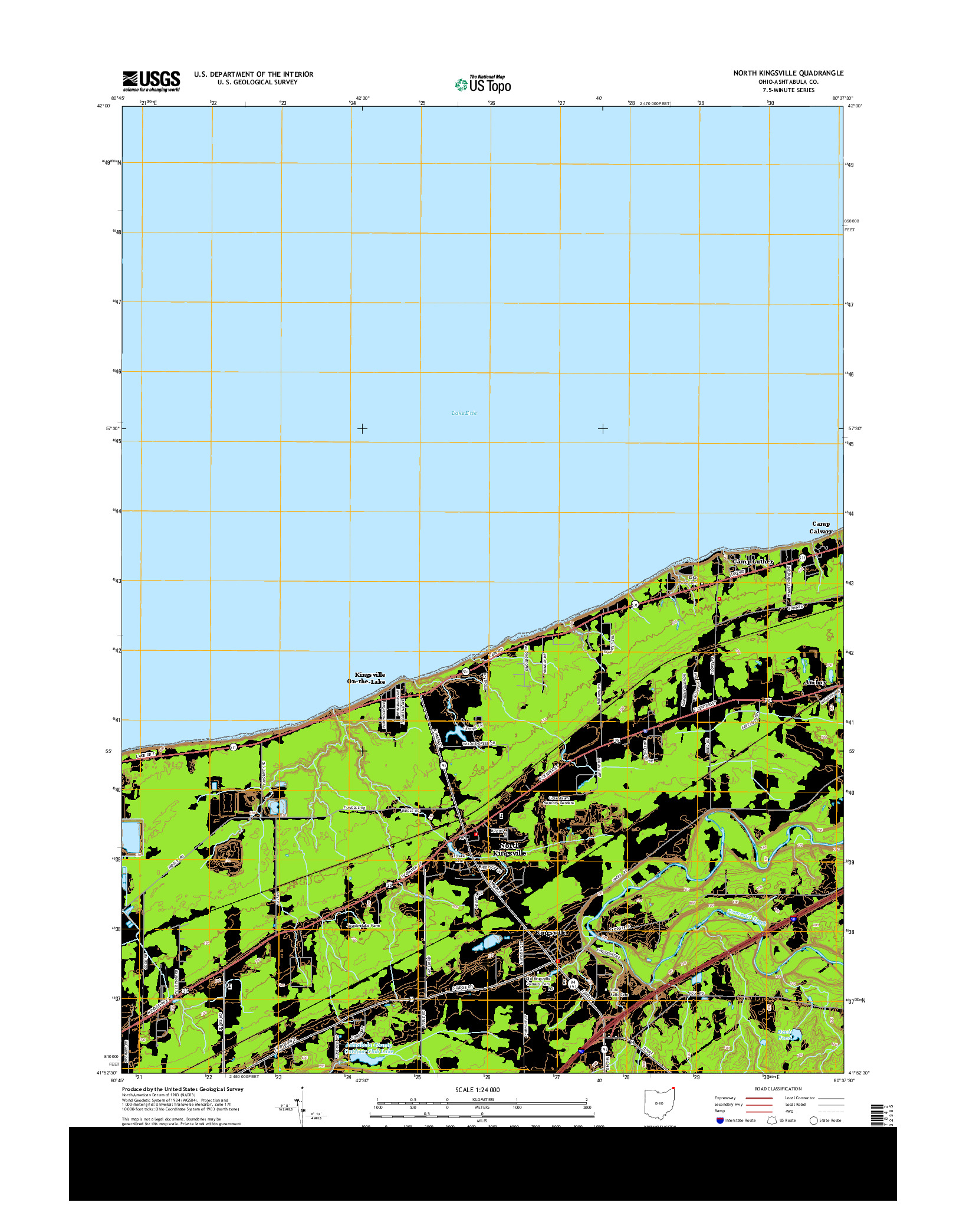 USGS US TOPO 7.5-MINUTE MAP FOR NORTH KINGSVILLE, OH 2013