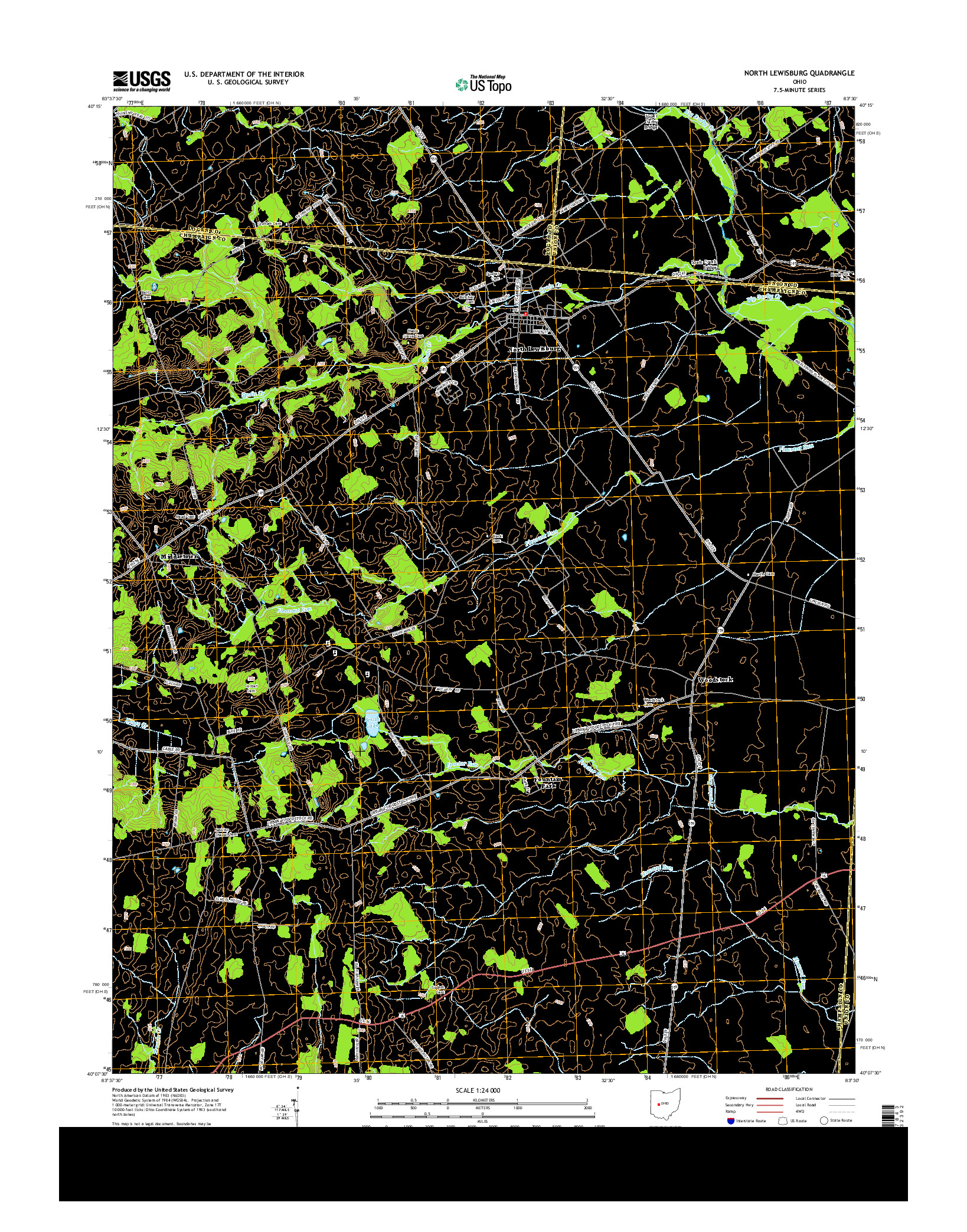 USGS US TOPO 7.5-MINUTE MAP FOR NORTH LEWISBURG, OH 2013