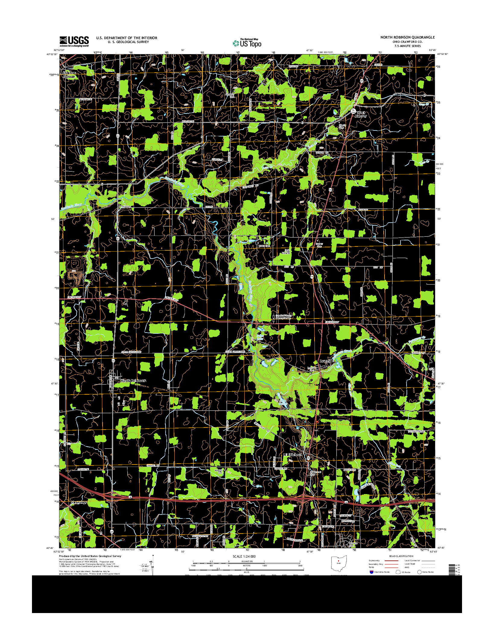 USGS US TOPO 7.5-MINUTE MAP FOR NORTH ROBINSON, OH 2013