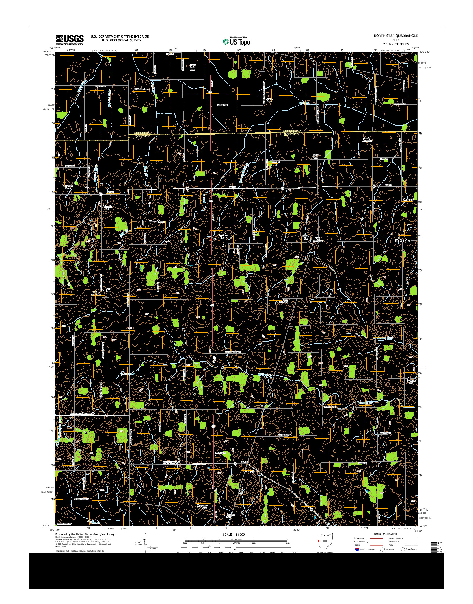 USGS US TOPO 7.5-MINUTE MAP FOR NORTH STAR, OH 2013