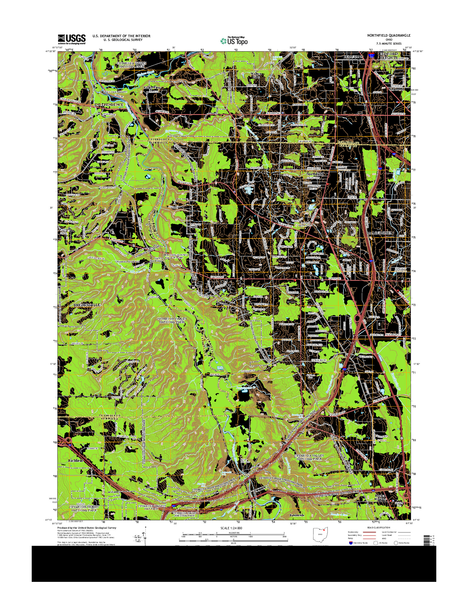 USGS US TOPO 7.5-MINUTE MAP FOR NORTHFIELD, OH 2013