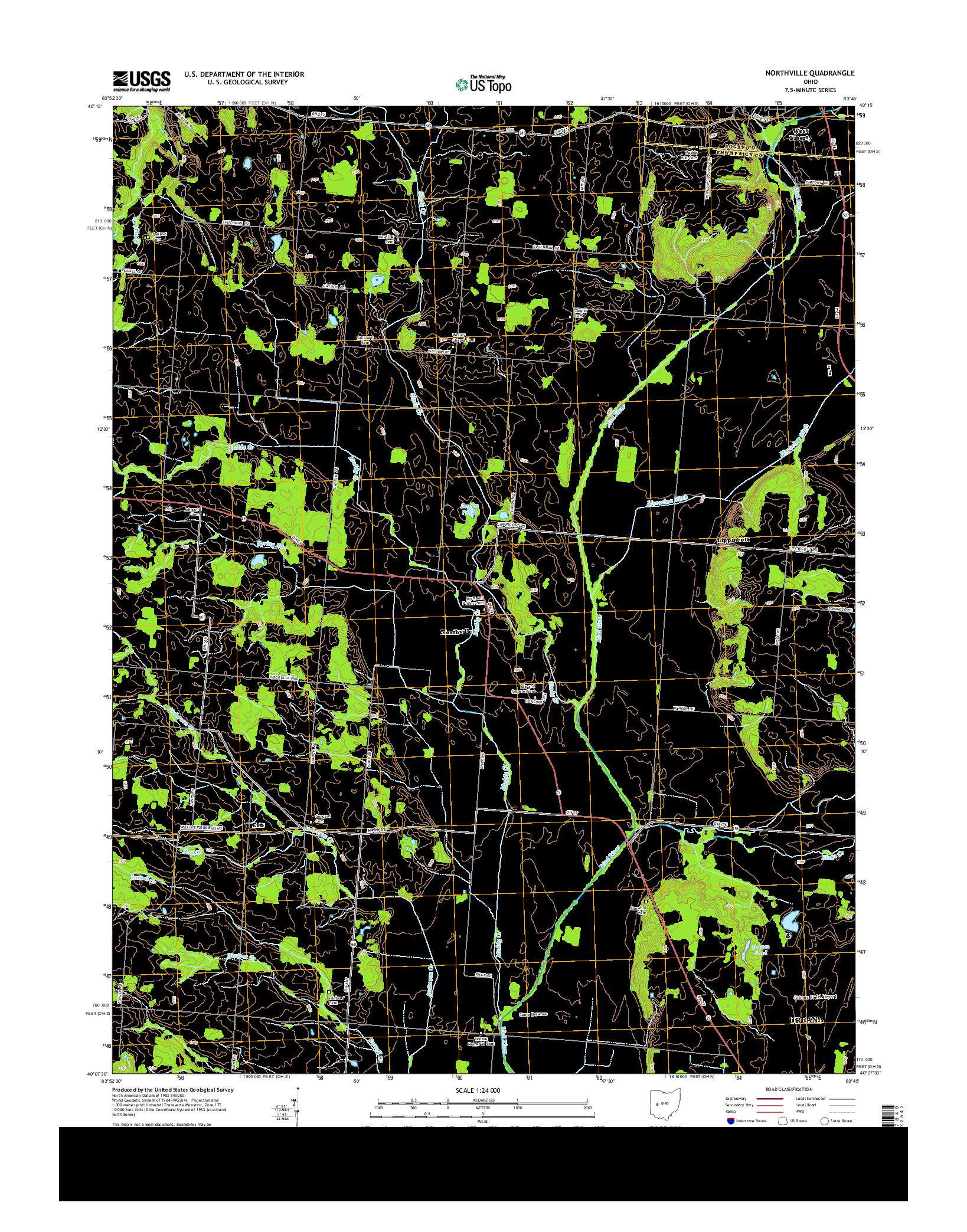 USGS US TOPO 7.5-MINUTE MAP FOR NORTHVILLE, OH 2013