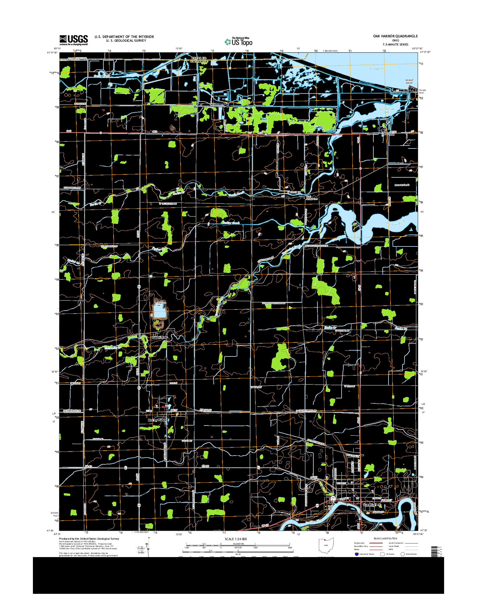 USGS US TOPO 7.5-MINUTE MAP FOR OAK HARBOR, OH 2013