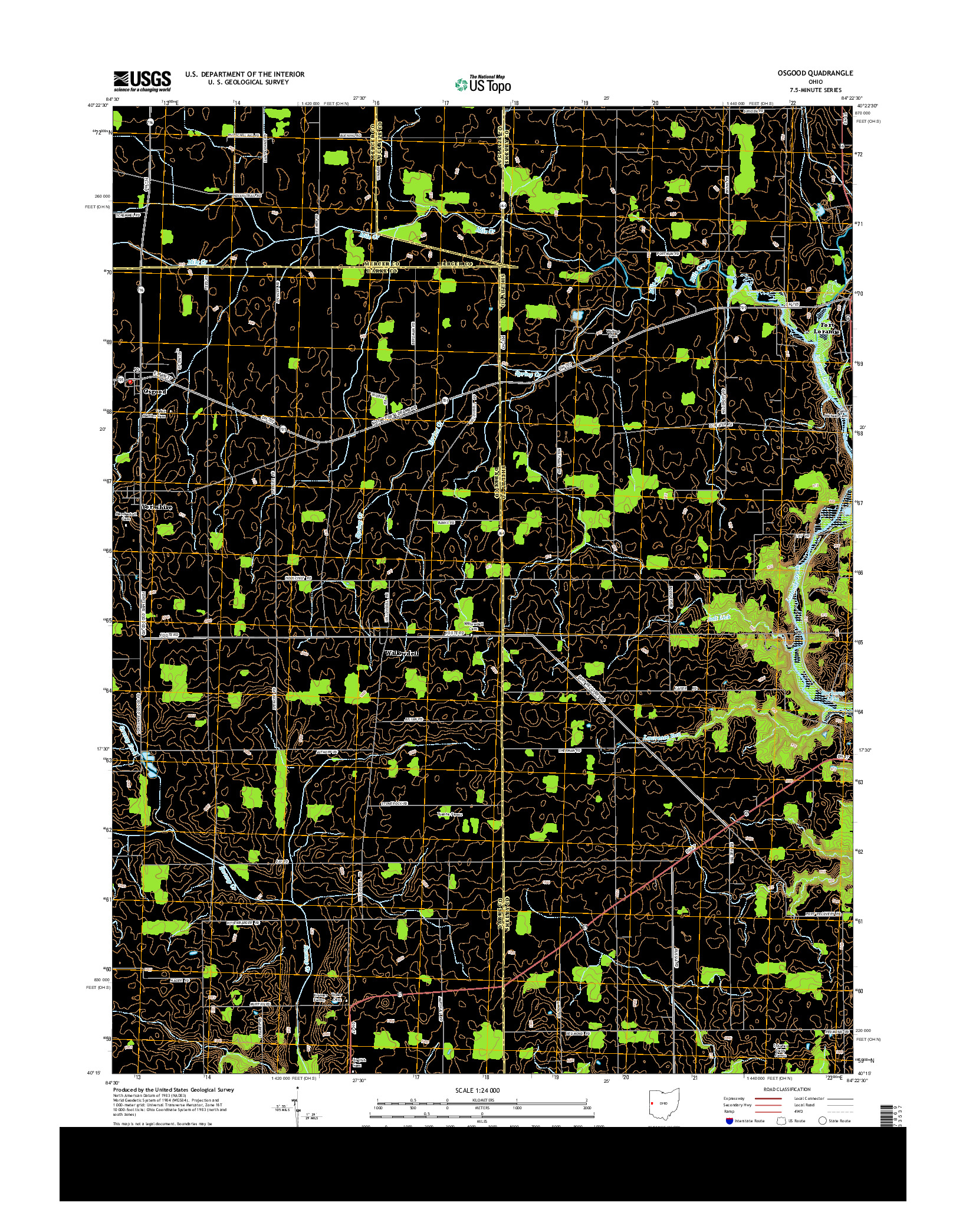 USGS US TOPO 7.5-MINUTE MAP FOR OSGOOD, OH 2013