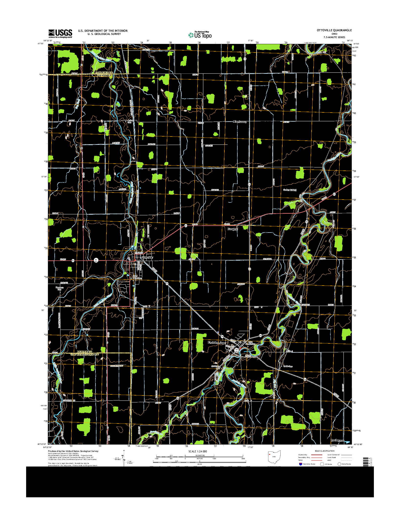 USGS US TOPO 7.5-MINUTE MAP FOR OTTOVILLE, OH 2013