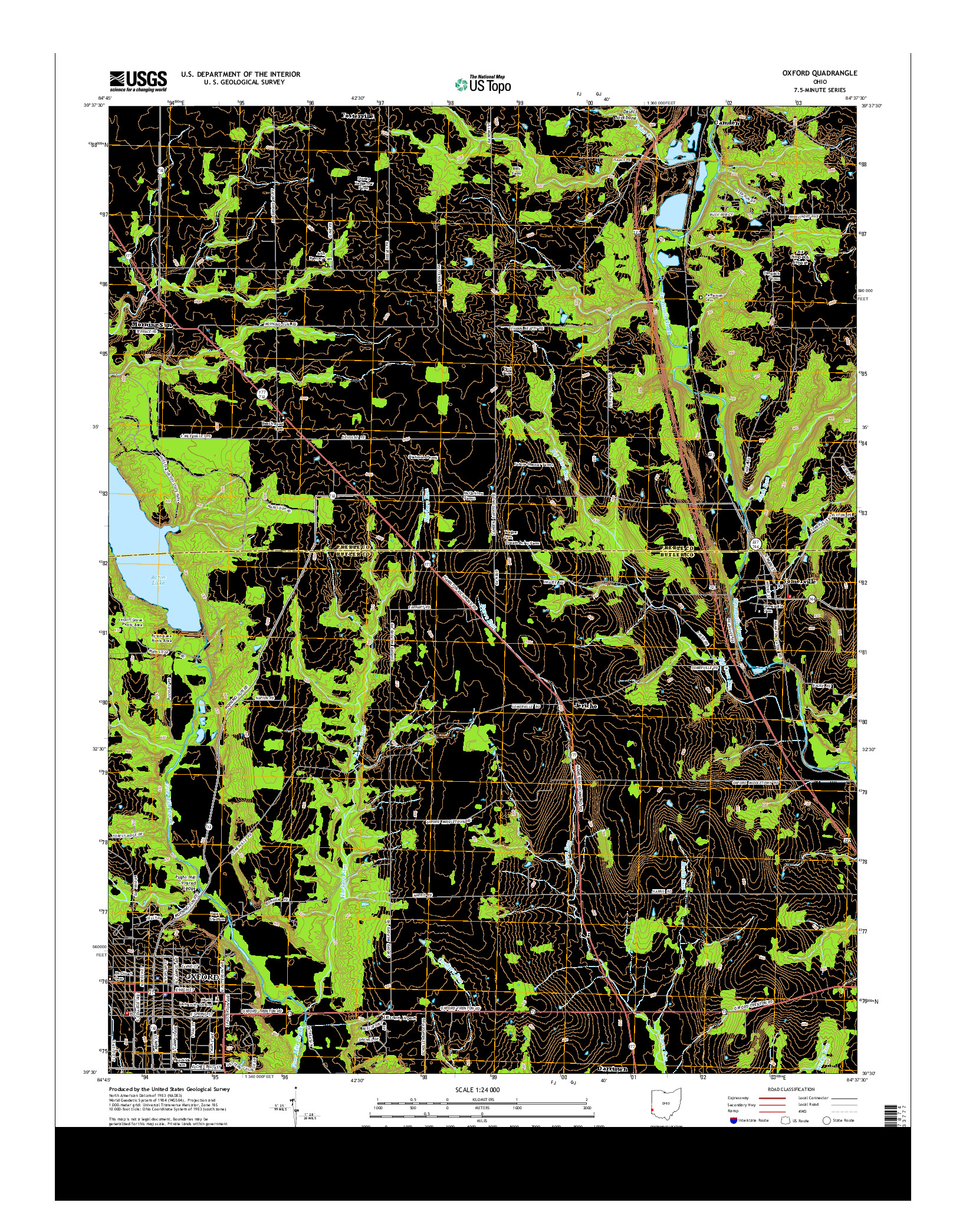 USGS US TOPO 7.5-MINUTE MAP FOR OXFORD, OH 2013